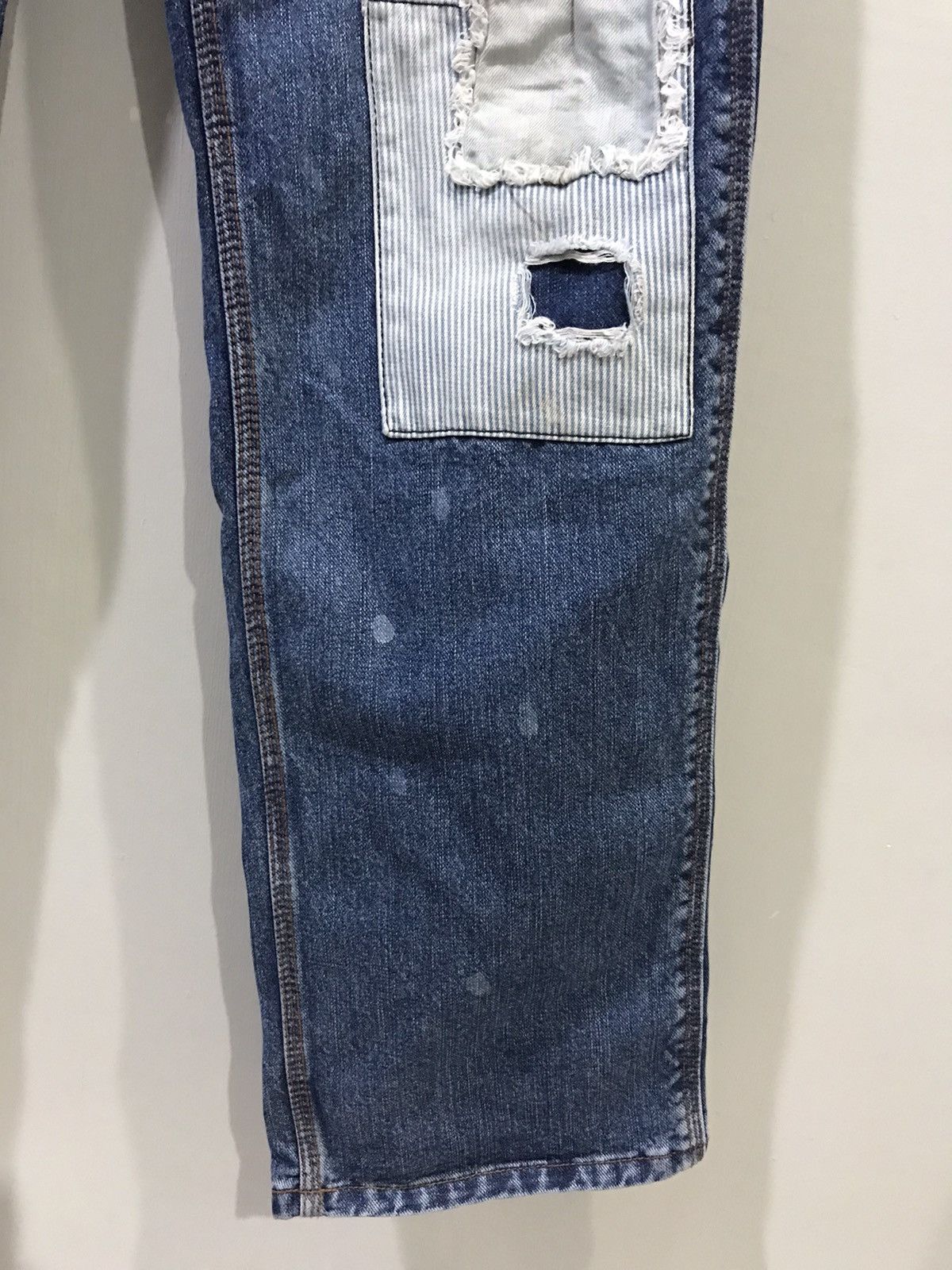 Japanese Brand BUZZSPUNKY Tokyo Japan Distressed Patchwork Designer Denim Size US 32 / EU 48 - 6 Thumbnail