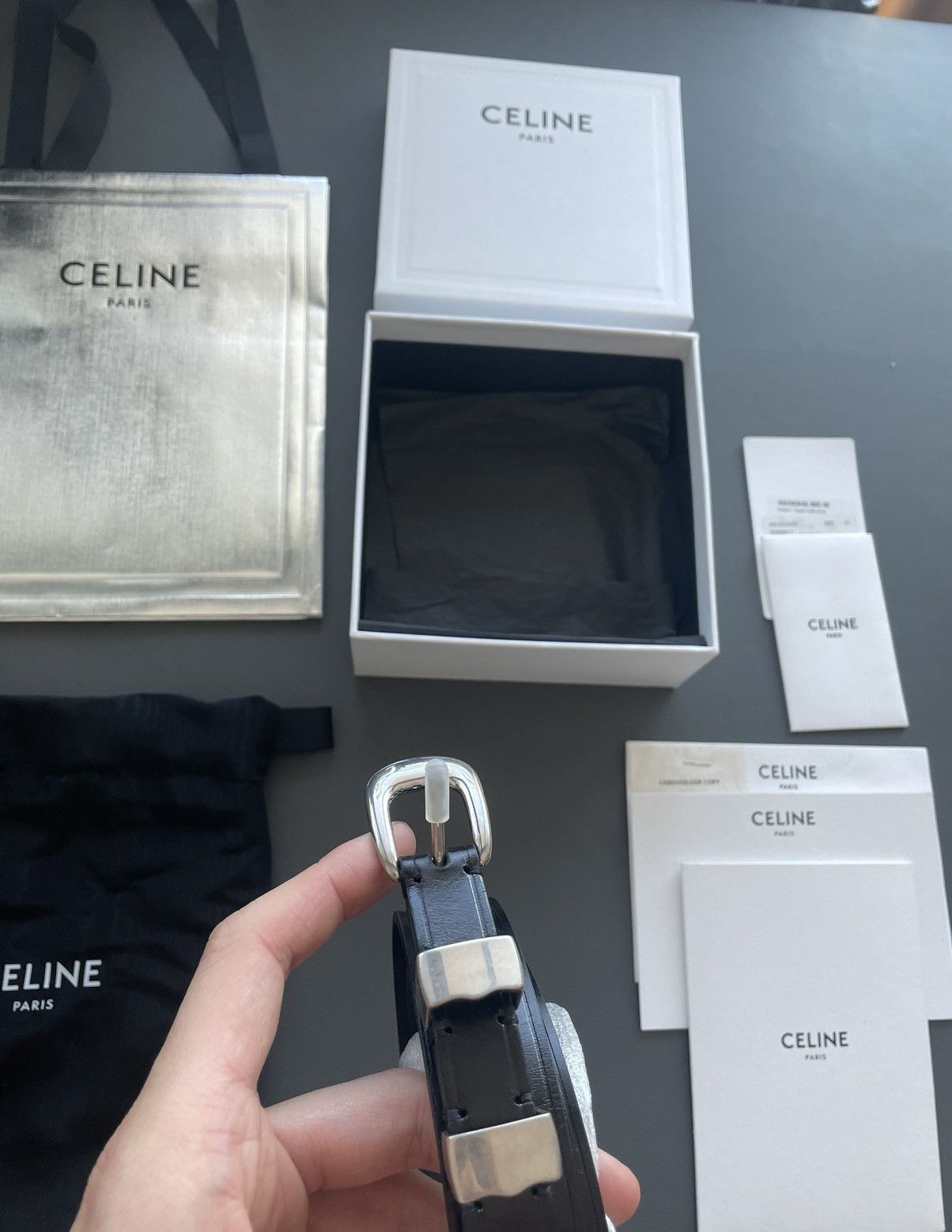 Celine × Hedi Slimane Extremely Rare Super Runway Classic Western Leather Belt Size 32 - 13 Thumbnail