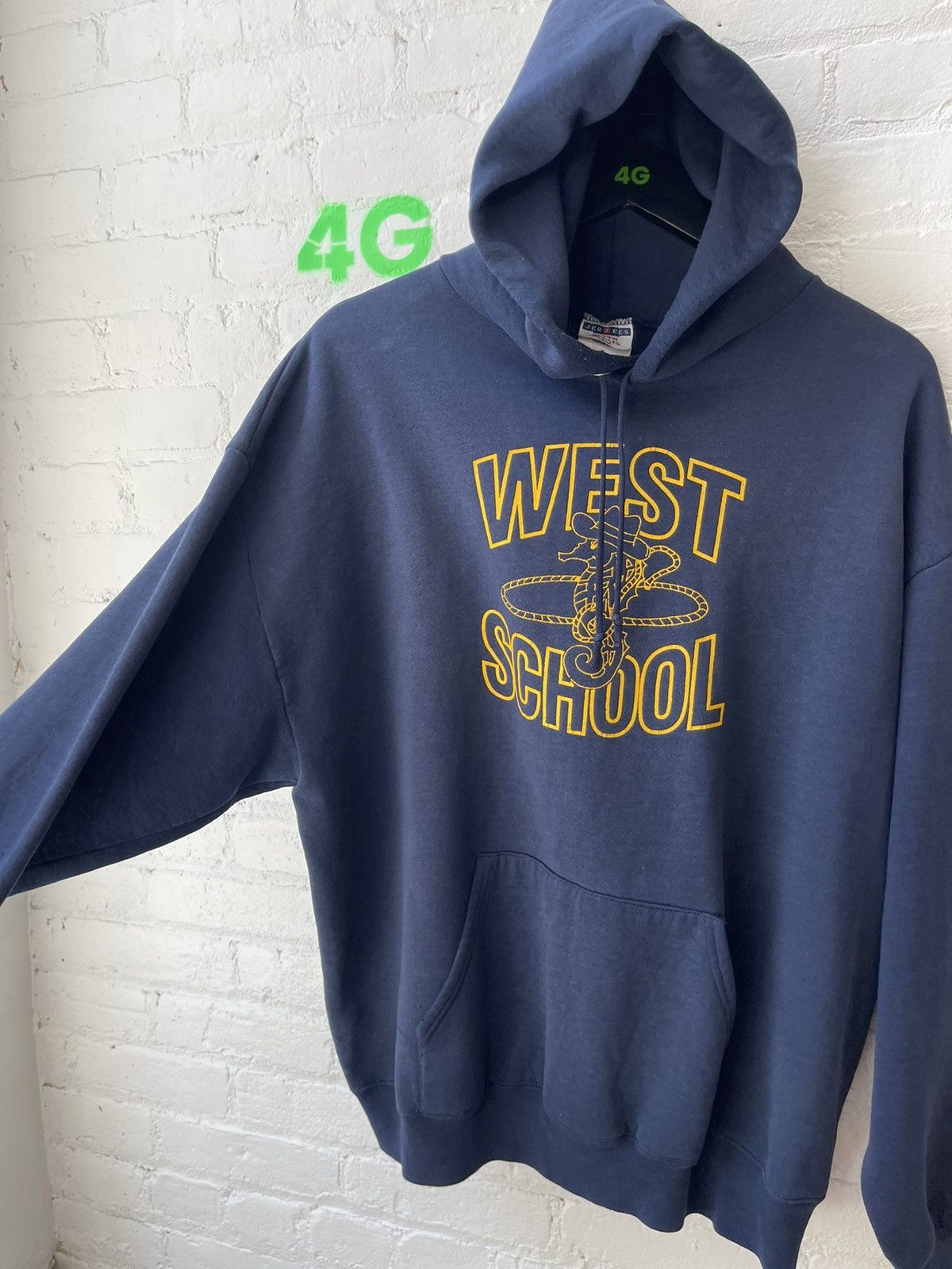 Vintage Vintage Seahorse WEST School Hoodie THRASHED XL XXL Size US XL / EU 56 / 4 - 6 Thumbnail