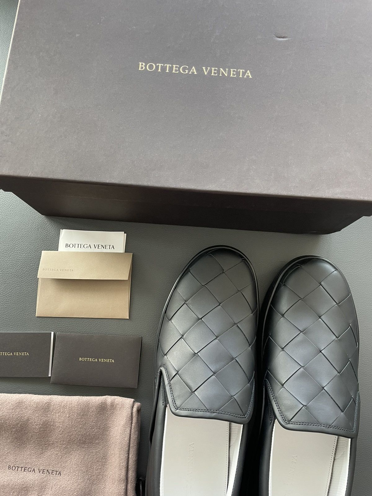 image of Bottega Veneta Brandnew Daniel Lee Classic Intrecciato Leather Loafer in Black, Men's (Size 12)