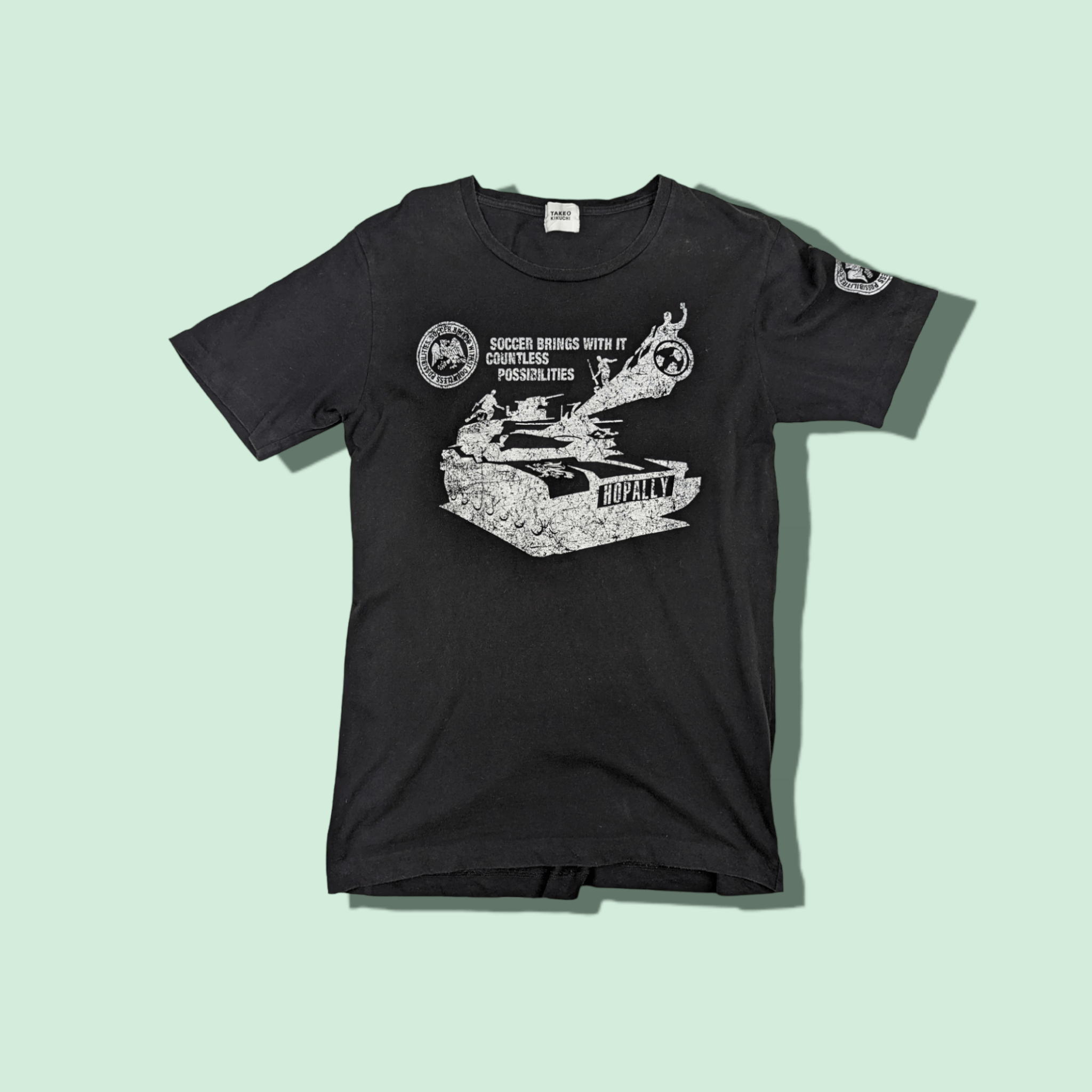 Takeo Kikuchi × Vintage TAKEO KIKUCHI Soccer Football Graphic Tee Single Stitches Size US S / EU 44-46 / 1 - 1 Thumbnail