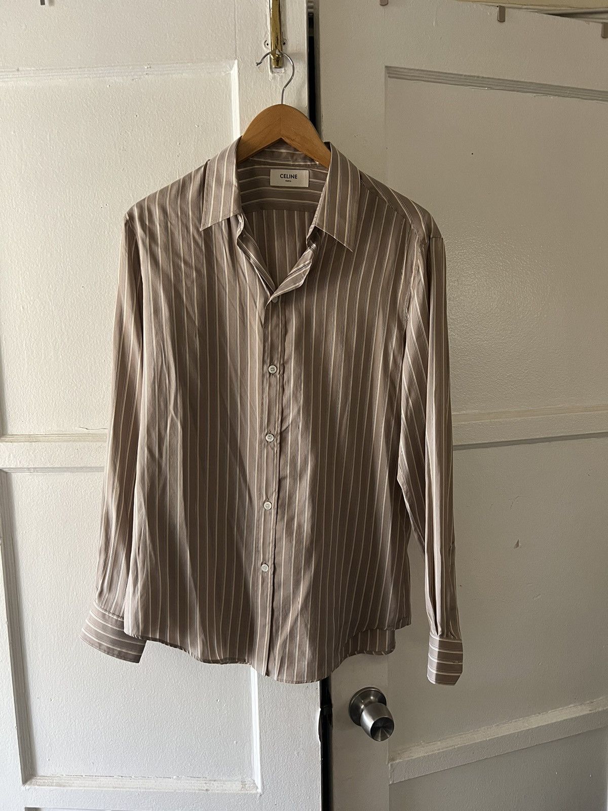 Celine Brown silk shirt Size US M / EU 48-50 / 2 - 1 Thumbnail