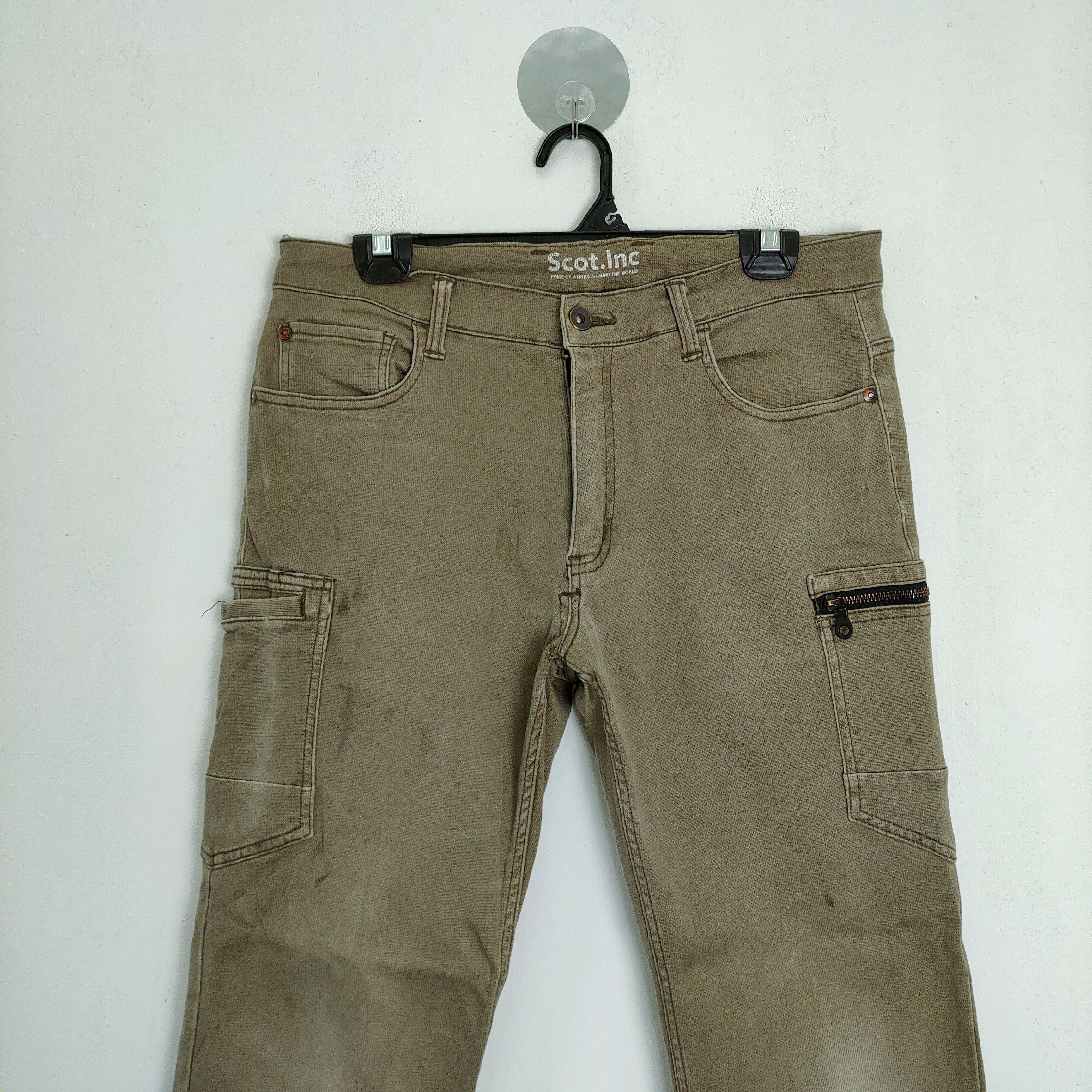 Vintage SCOT INC FADED GREEN RUSTY WORKWEAR CARGO PANTS Size US 32 / EU 48 - 2 Thumbnail