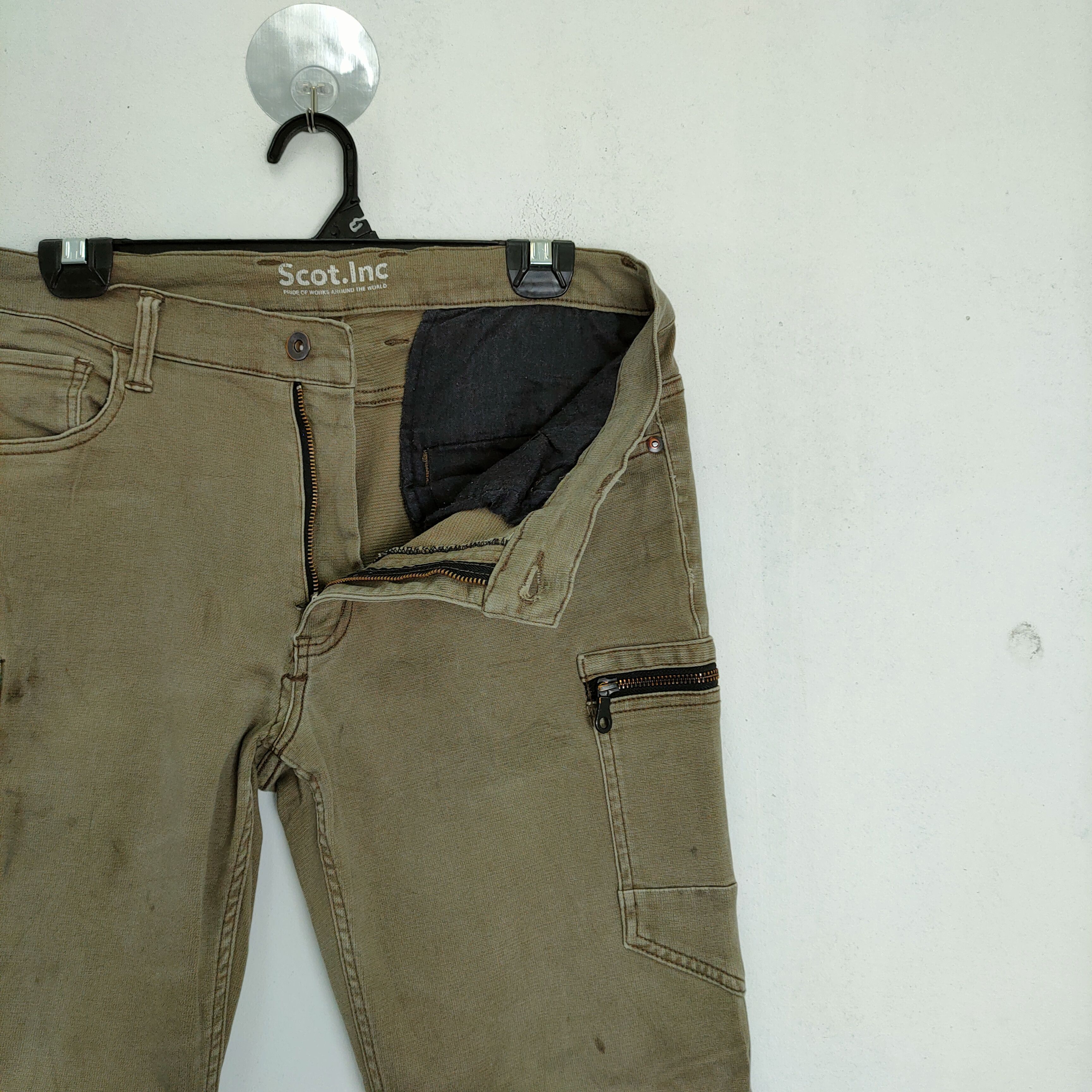 Vintage SCOT INC FADED GREEN RUSTY WORKWEAR CARGO PANTS Size US 32 / EU 48 - 5 Thumbnail