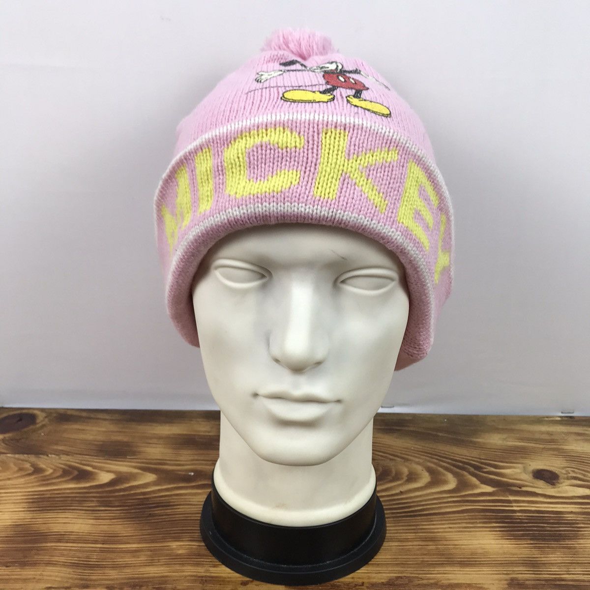 Mickey Mouse DISNEY MICKEY MOUSE Cartoon Big Logo Spell Out Pink Beanie Size ONE SIZE - 1 Preview