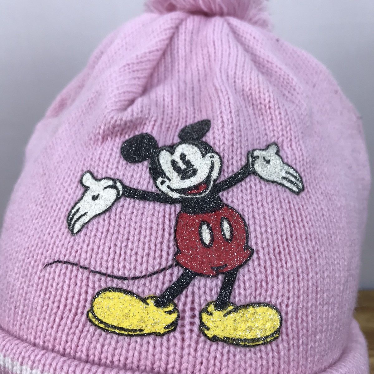 Mickey Mouse DISNEY MICKEY MOUSE Cartoon Big Logo Spell Out Pink Beanie Size ONE SIZE - 3 Thumbnail