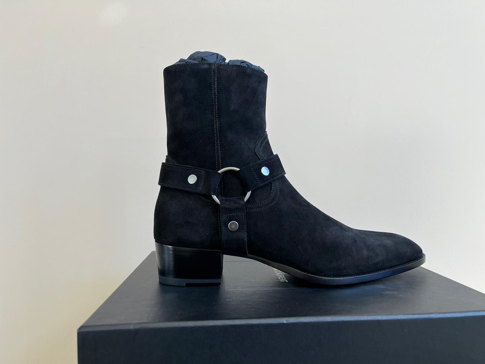 image of Saint Laurent Paris Hi-Top Boots In Black Color, Men's (Size 11)