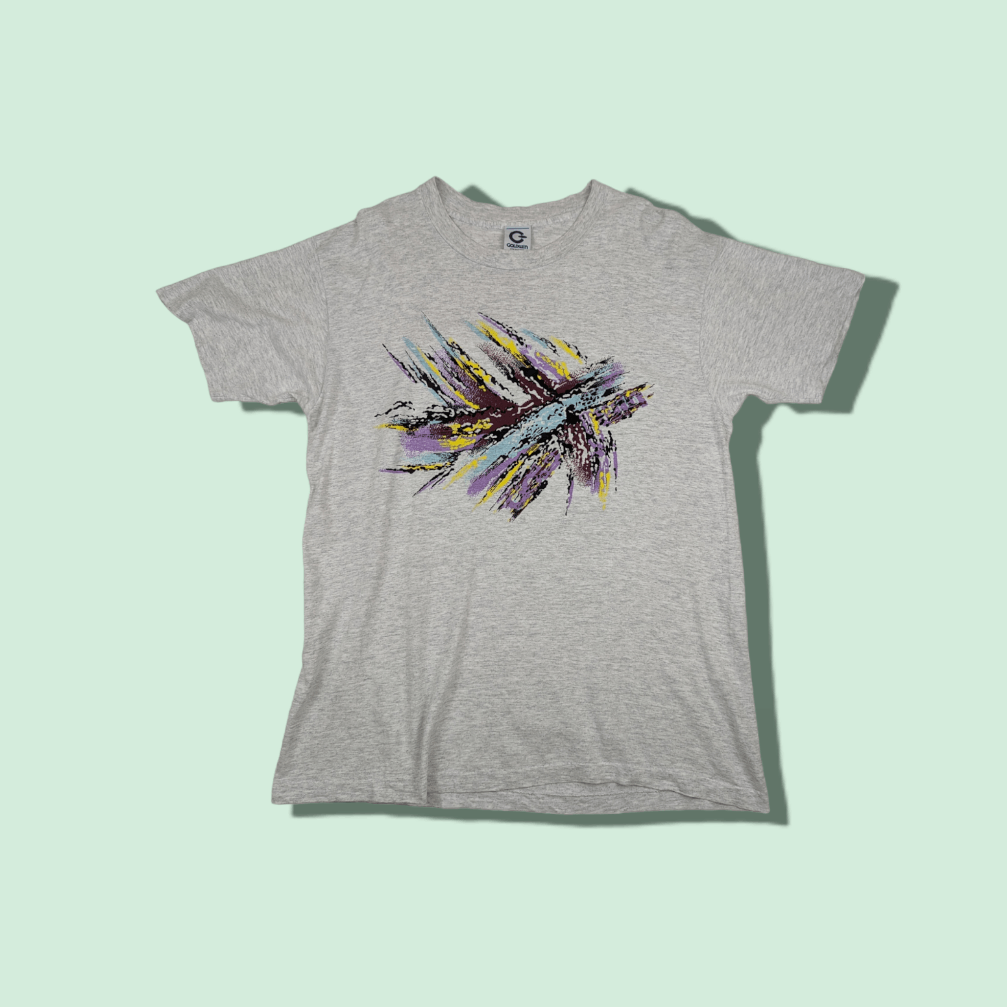 Goldwin × Vintage Vintage 90's GOLDWIN Art Paint Image T-Shirt Single Stitches Size US XL / EU 56 / 4 - 1 Thumbnail