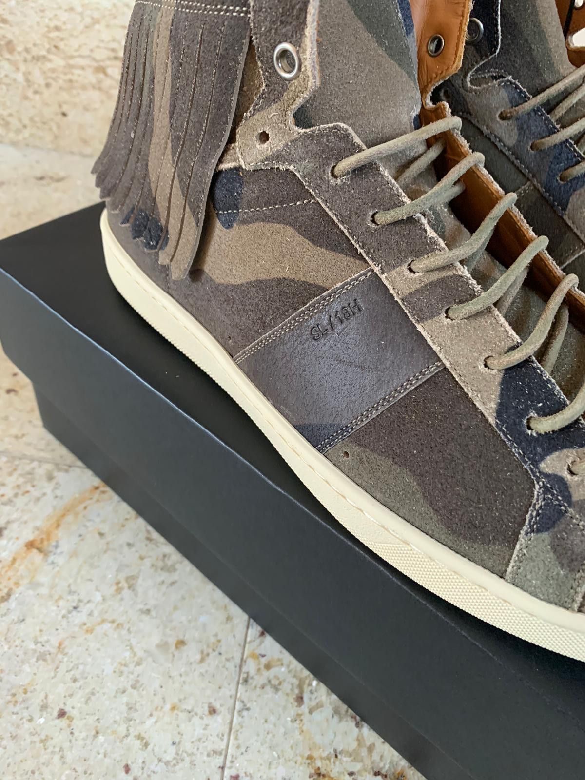 Saint Laurent Paris o1rshd1 SL10H Fringe Sneakers in Camo Size US 7 / EU 40 - 11 Thumbnail