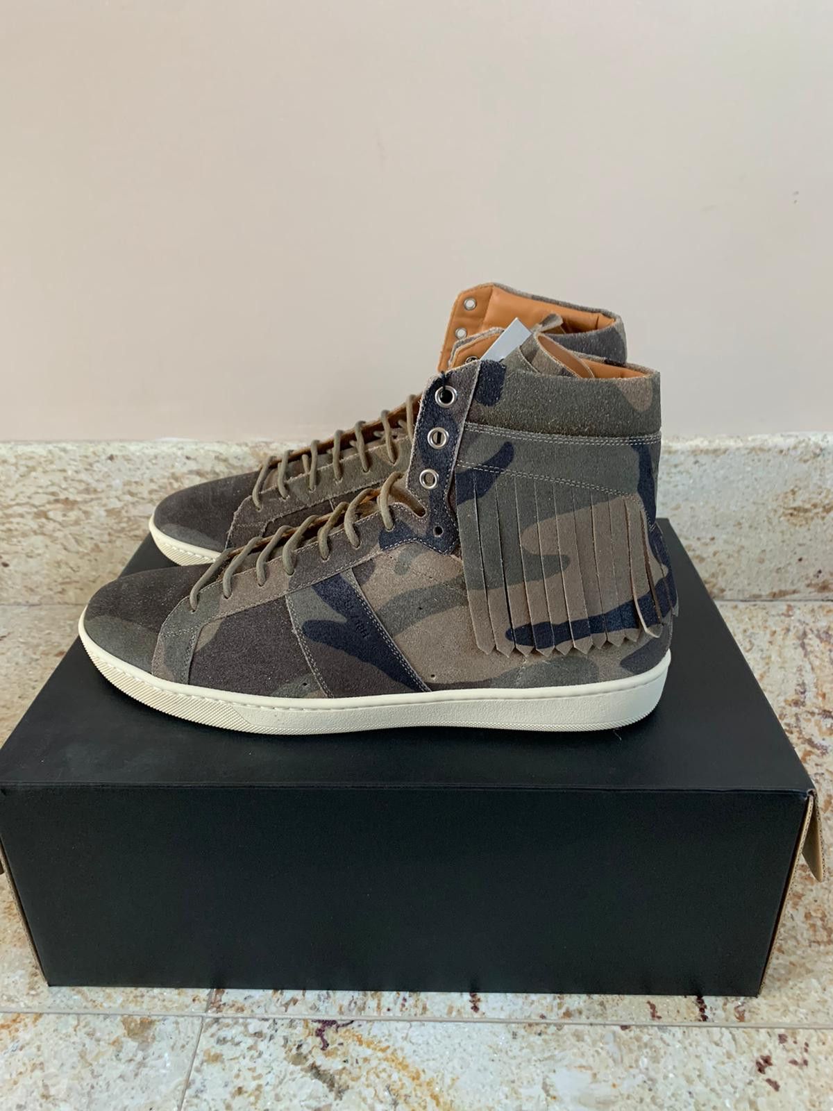 Saint Laurent Paris o1rshd1 SL10H Fringe Sneakers in Camo Size US 7 / EU 40 - 5 Thumbnail