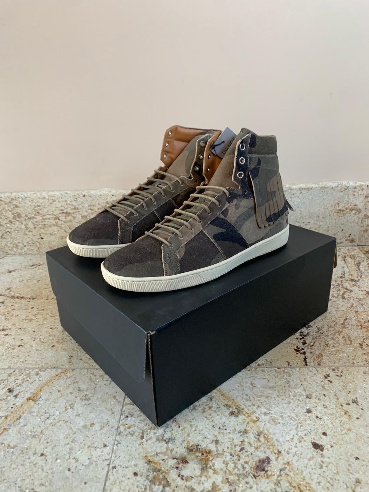 Saint Laurent Paris o1rshd1 SL10H Fringe Sneakers in Camo Size US 7 / EU 40 - 3 Thumbnail
