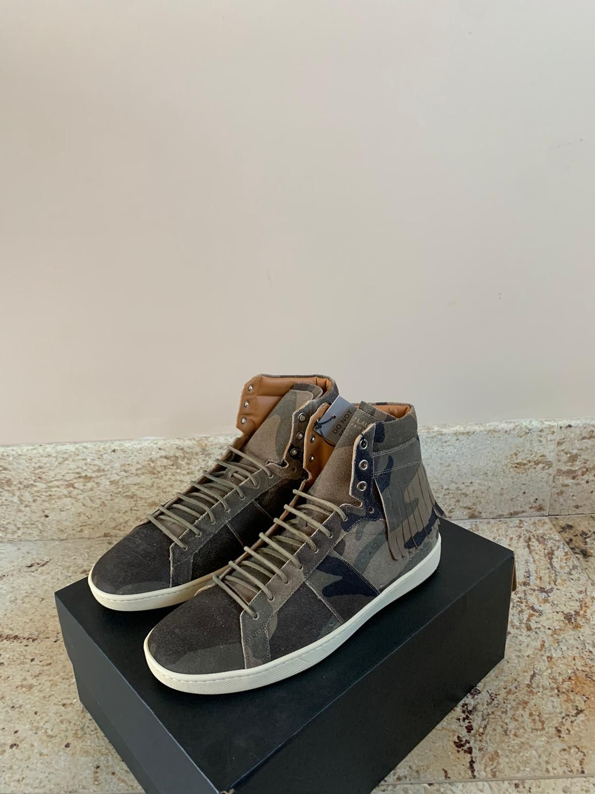 Saint Laurent Paris o1rshd1 SL10H Fringe Sneakers in Camo Size US 7 / EU 40 - 4 Thumbnail