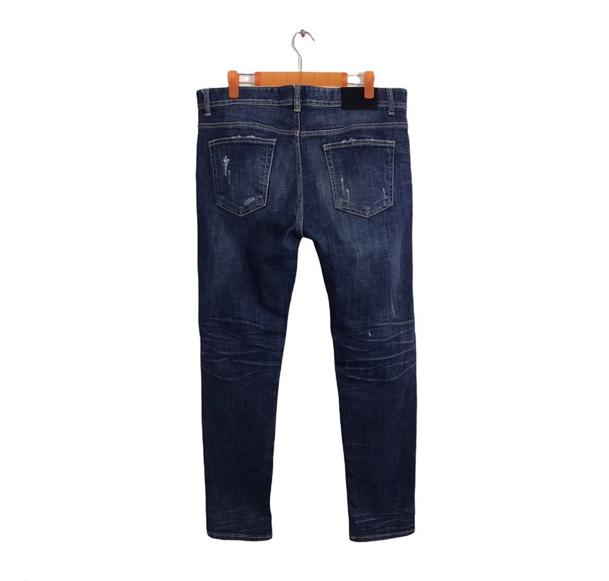 Japanese Brand Retro Engine Distressed Denim Jeans Indigo Slim Fit Cut Size 32" / US 10 / IT 46 - 2 Thumbnail