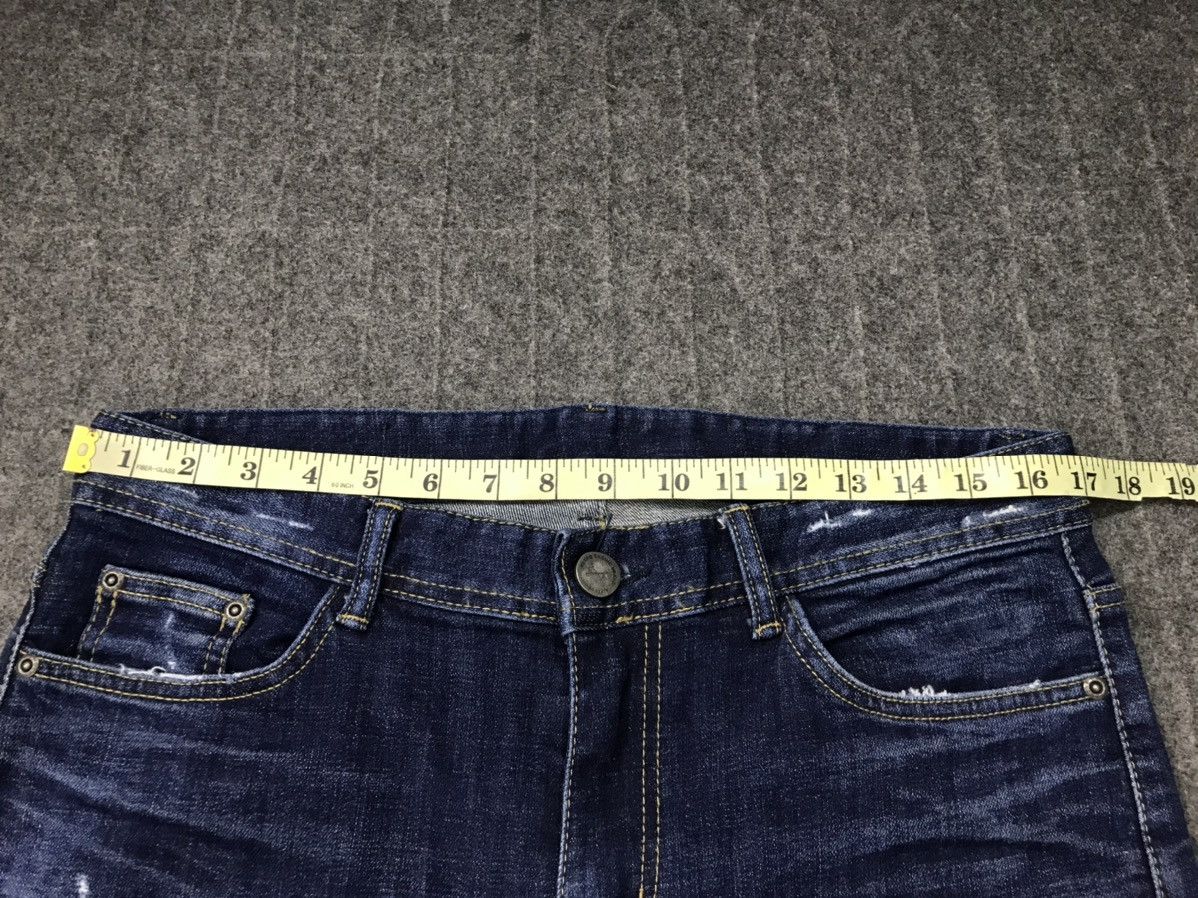 Japanese Brand Retro Engine Distressed Denim Jeans Indigo Slim Fit Cut Size 32" / US 10 / IT 46 - 6 Thumbnail