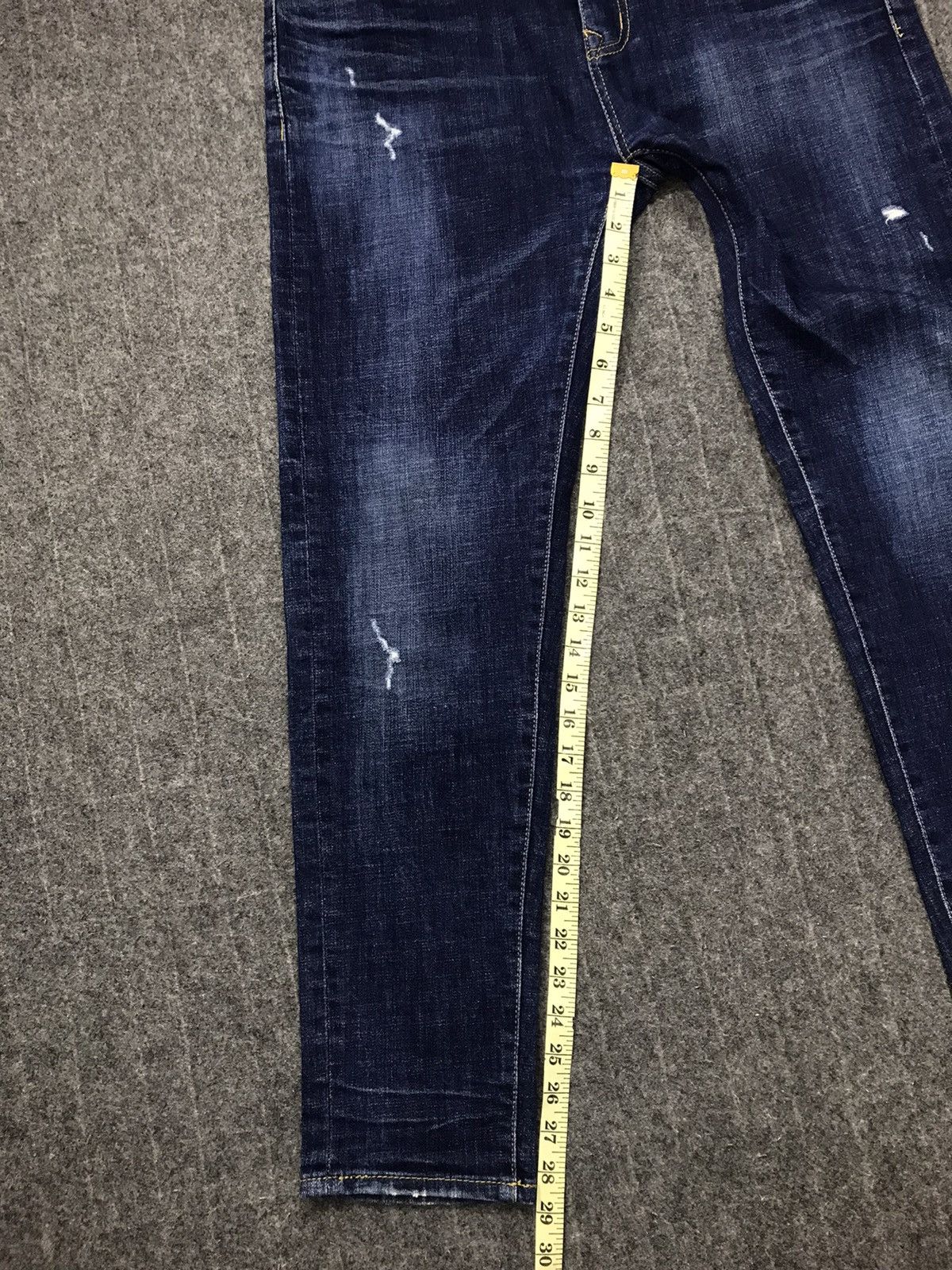Japanese Brand Retro Engine Distressed Denim Jeans Indigo Slim Fit Cut Size 32" / US 10 / IT 46 - 8 Thumbnail