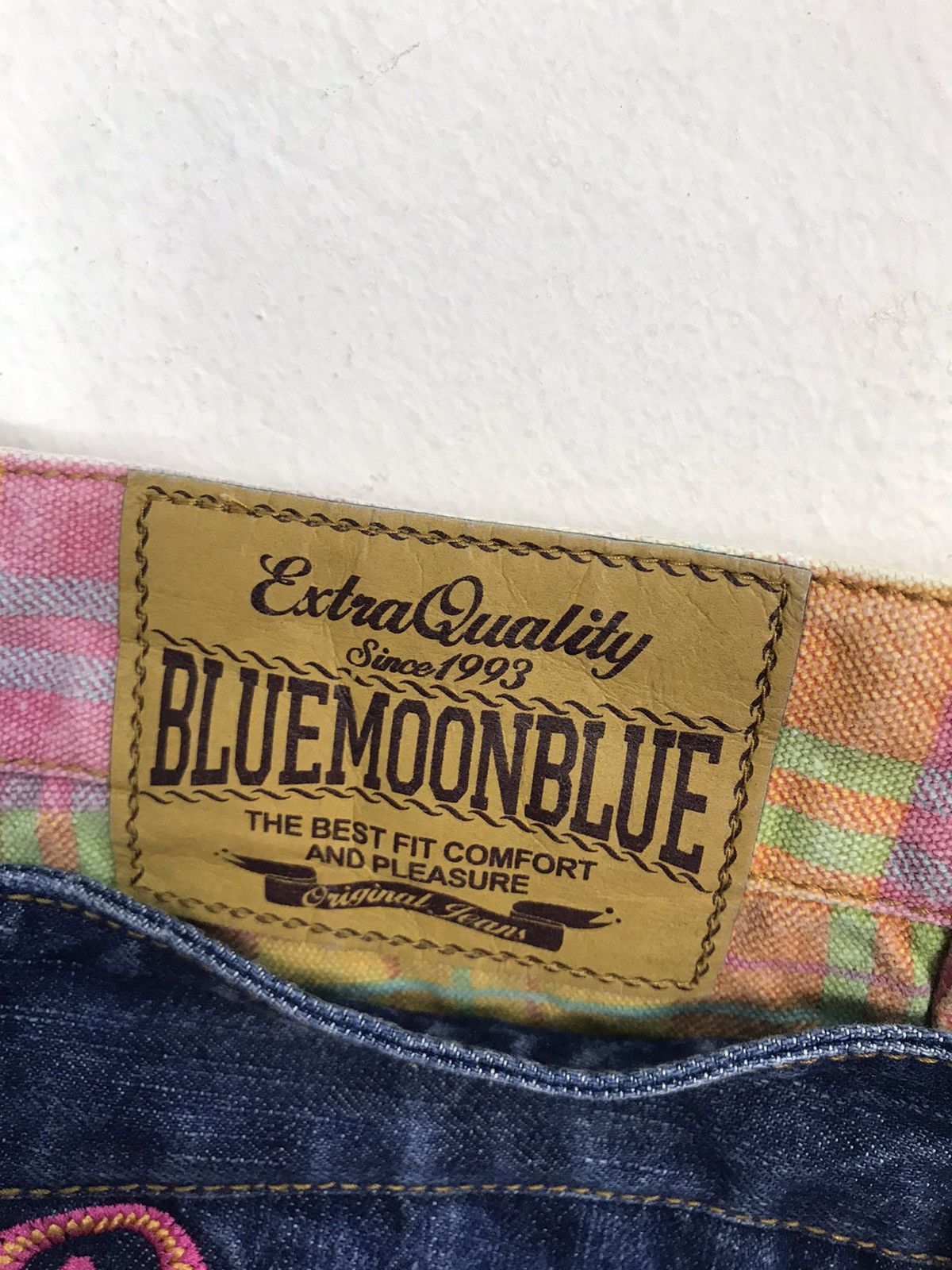 Japanese Brand Blue Moon Blue Double Waist Denim Jeans Embroidery Size 32" / US 10 / IT 46 - 9 Thumbnail