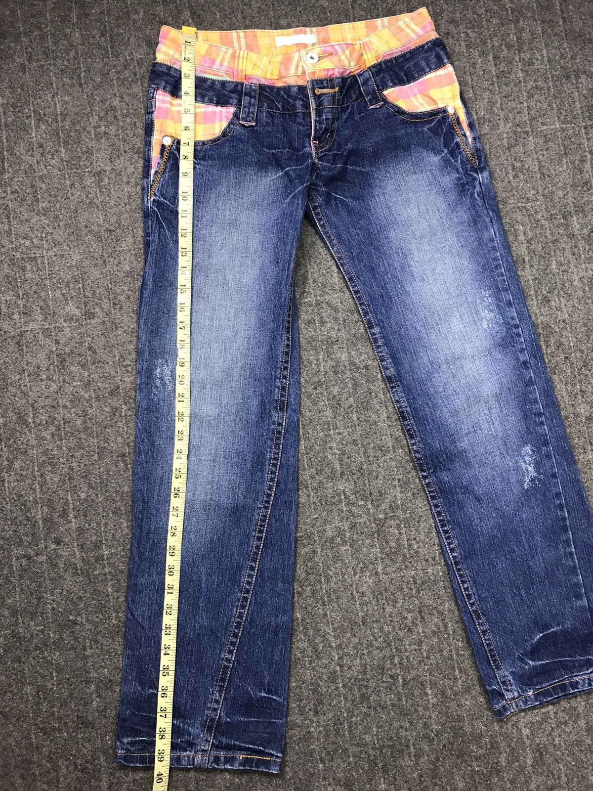 Japanese Brand Blue Moon Blue Double Waist Denim Jeans Embroidery Size 32" / US 10 / IT 46 - 14 Thumbnail