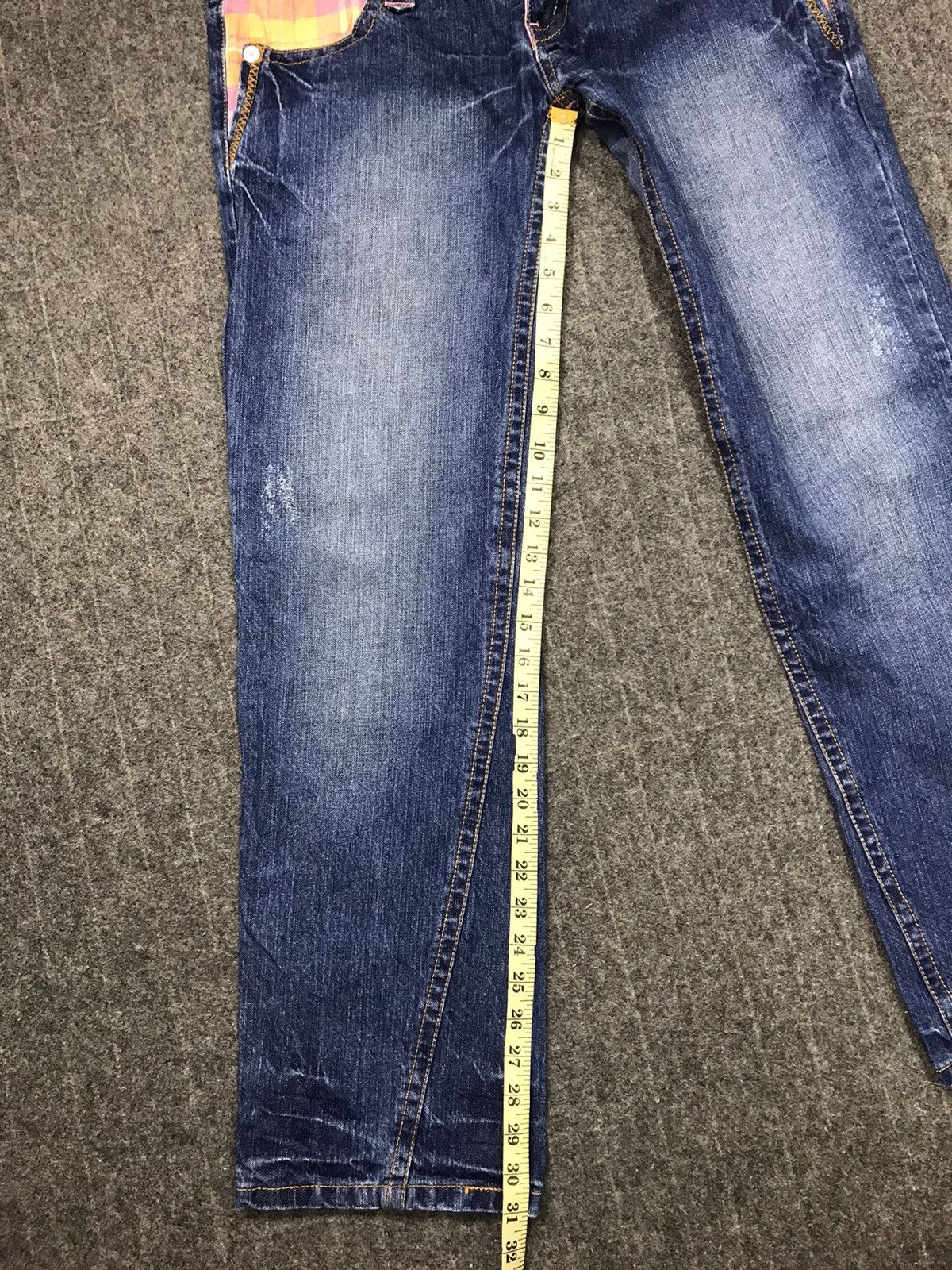 Japanese Brand Blue Moon Blue Double Waist Denim Jeans Embroidery Size 32" / US 10 / IT 46 - 15 Thumbnail