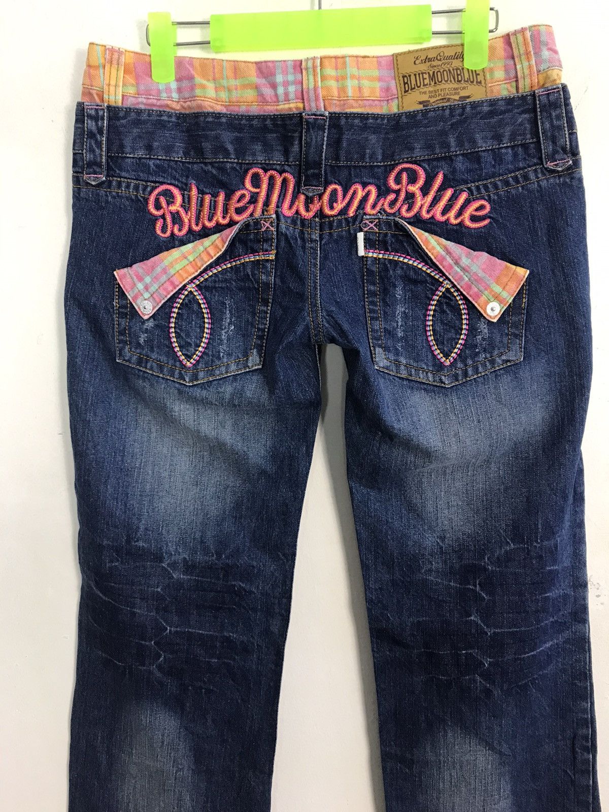 Japanese Brand Blue Moon Blue Double Waist Denim Jeans Embroidery Size 32" / US 10 / IT 46 - 6 Thumbnail