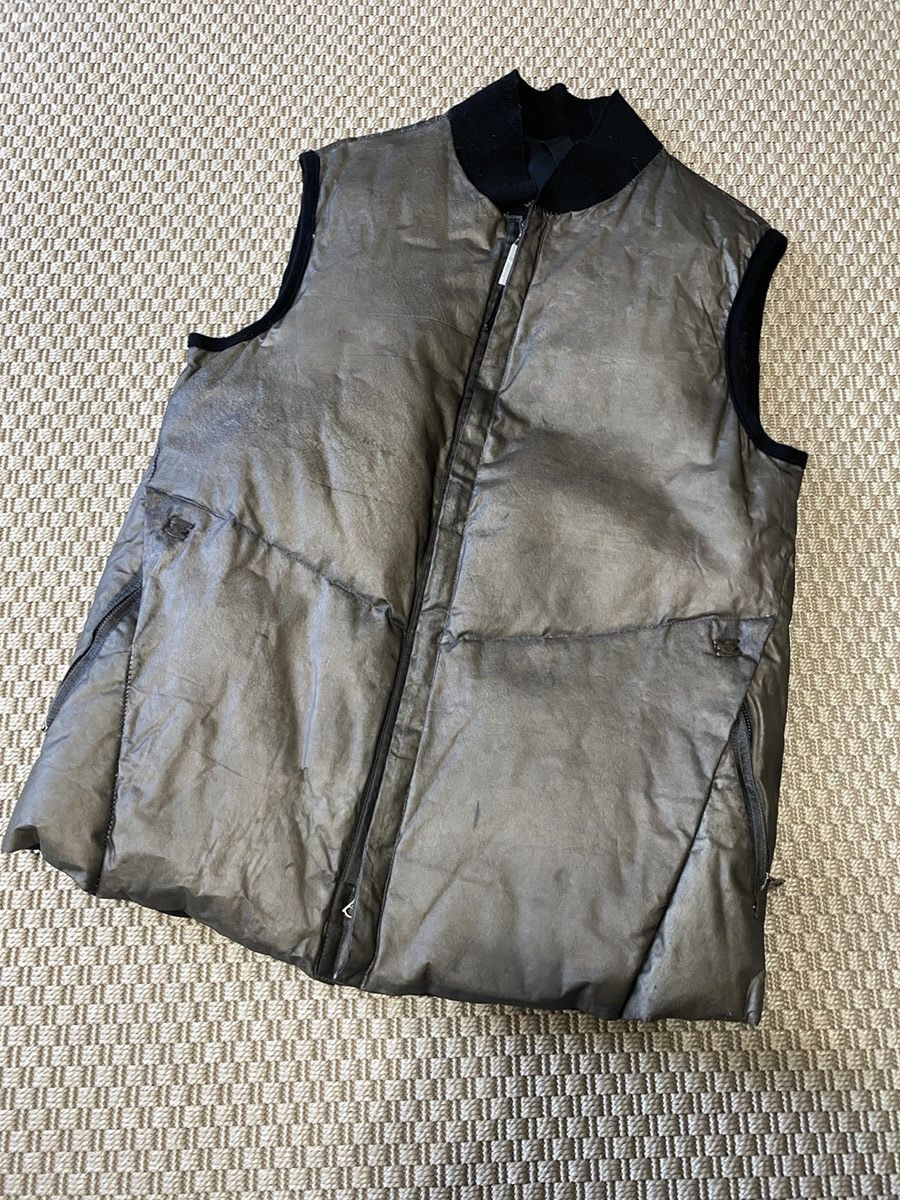 image of Isaac Sellam Experience Transparent Leather Down Vest in Black, Men's (Size Large)