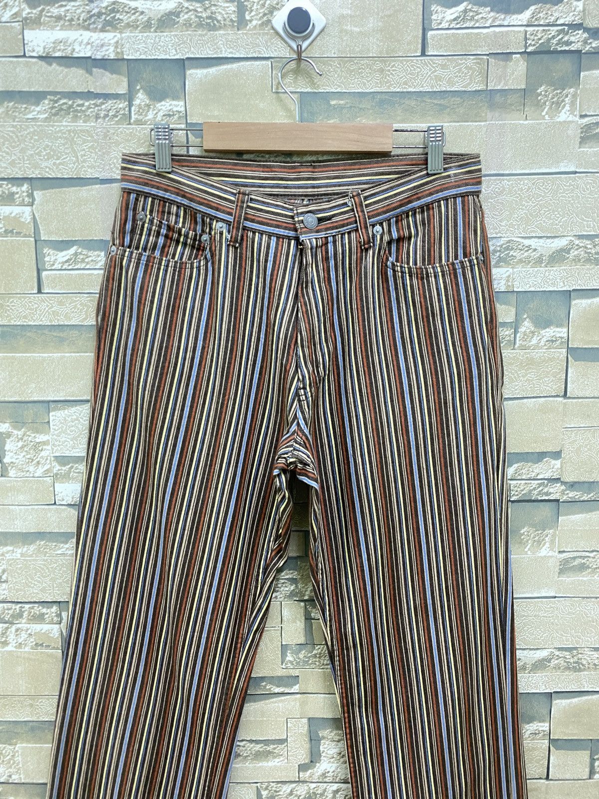 Designer × Japanese Brand INTERNATIONAL WORLD JEANS Multicolour Striped Denim Size US 29 - 3 Thumbnail