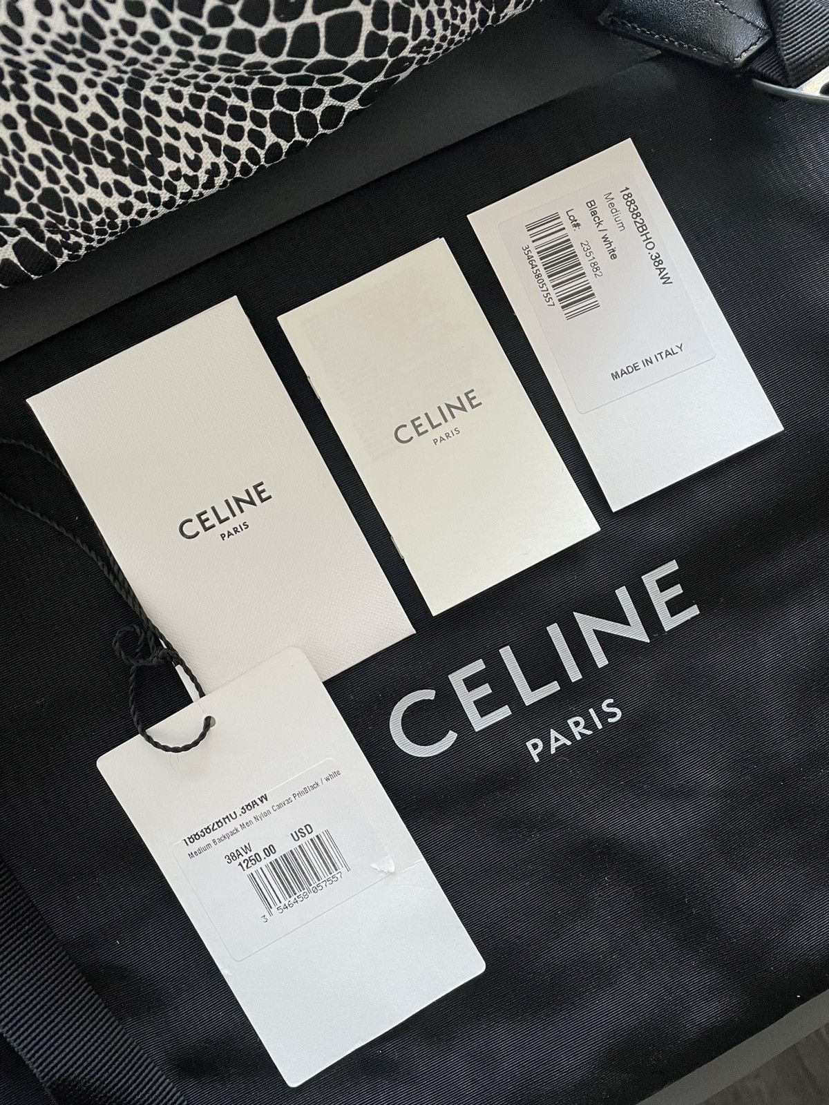 Celine × Hedi Slimane Rare $1,500 Brand NEW Super Runway Python Print Backpack Bag Size ONE SIZE - 6 Thumbnail