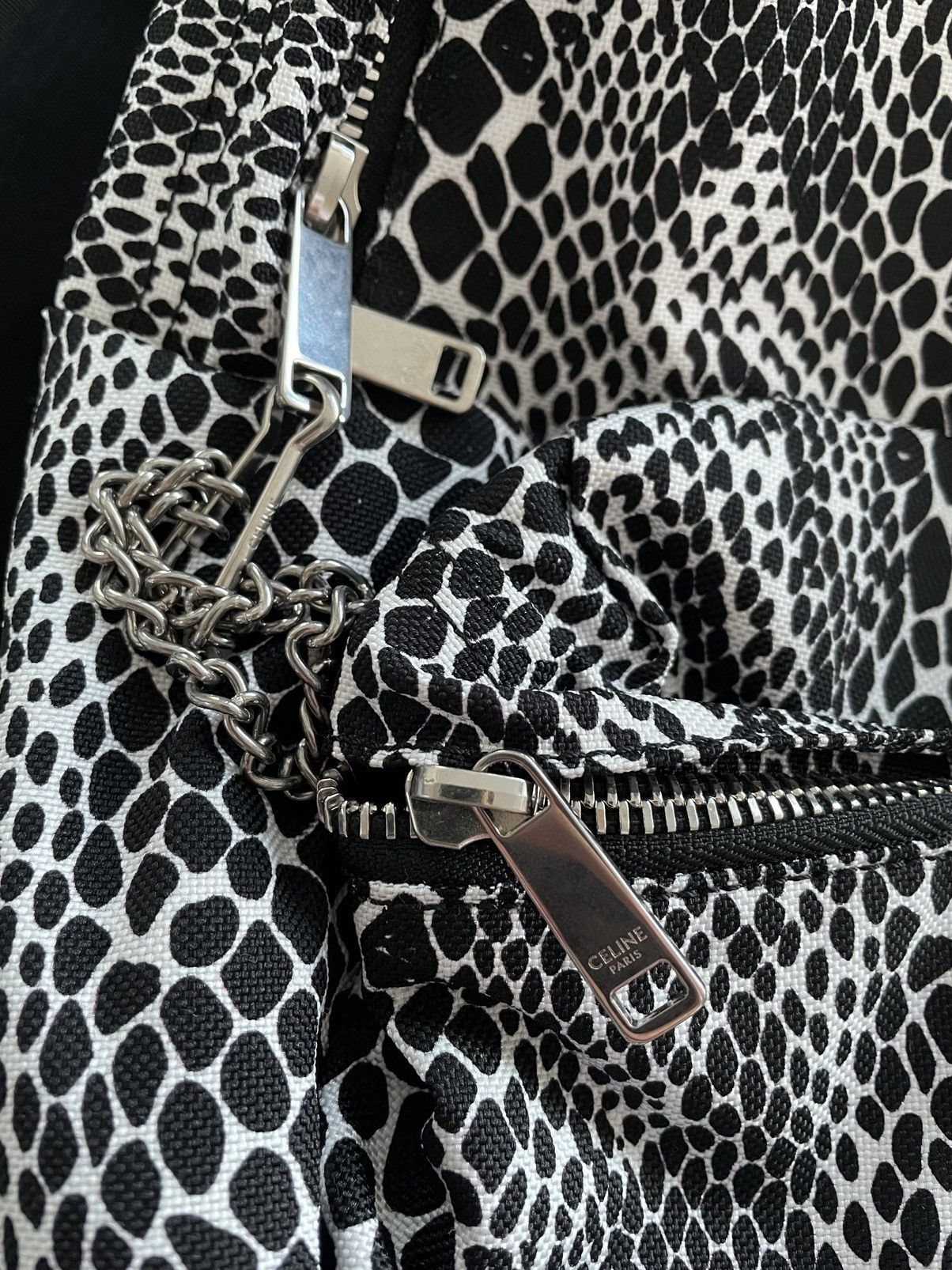 Celine × Hedi Slimane Rare $1,500 Brand NEW Super Runway Python Print Backpack Bag Size ONE SIZE - 11 Thumbnail