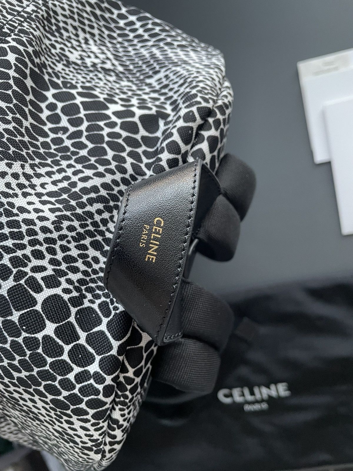 Celine × Hedi Slimane Rare $1,500 Brand NEW Super Runway Python Print Backpack Bag Size ONE SIZE - 16 Thumbnail