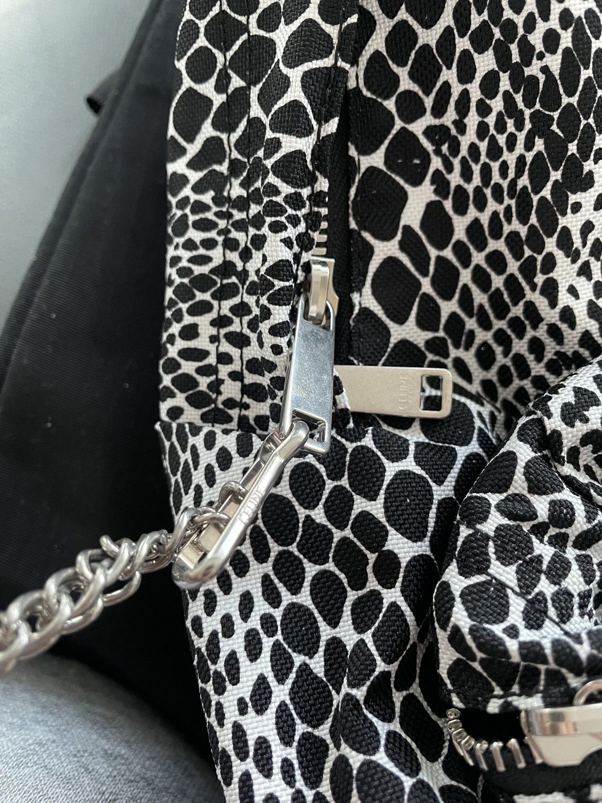 Celine × Hedi Slimane Rare $1,500 Brand NEW Super Runway Python Print Backpack Bag Size ONE SIZE - 13 Thumbnail