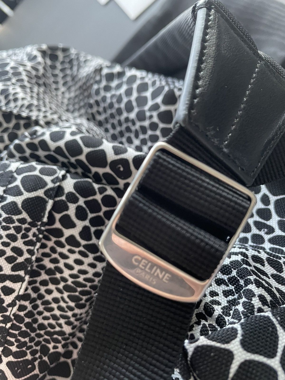 Celine × Hedi Slimane Rare $1,500 Brand NEW Super Runway Python Print Backpack Bag Size ONE SIZE - 9 Thumbnail