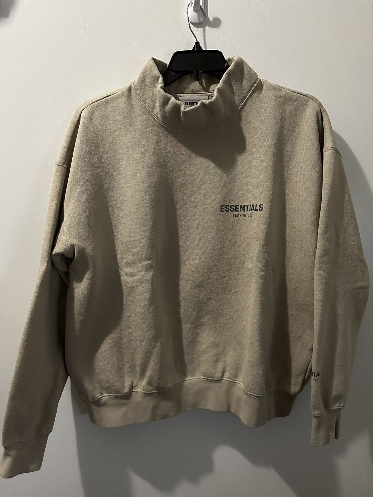Fear of God Essentials Tan Mock Neck Sweatshirts Hoodies 