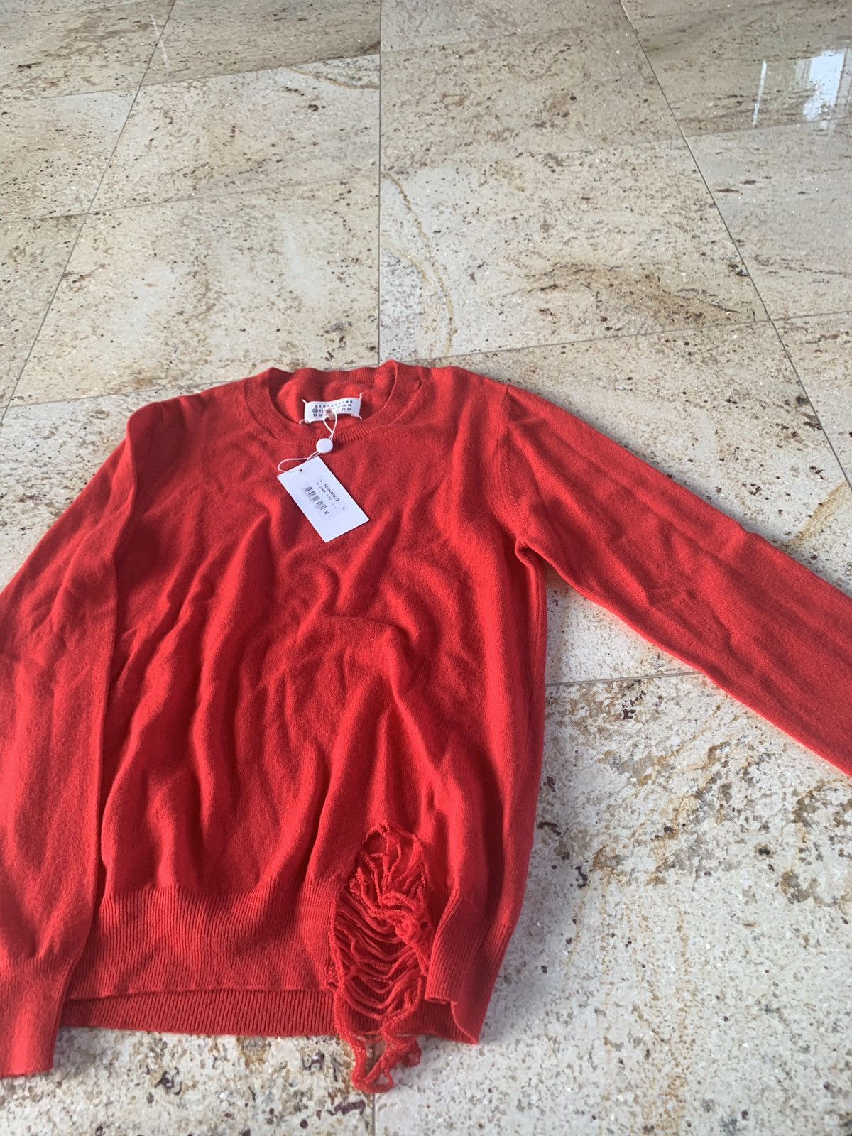 Maison Margiela S50HA0823 Distressed Knitwear in Red Size US S / EU 44-46 / 1 - 8 Thumbnail