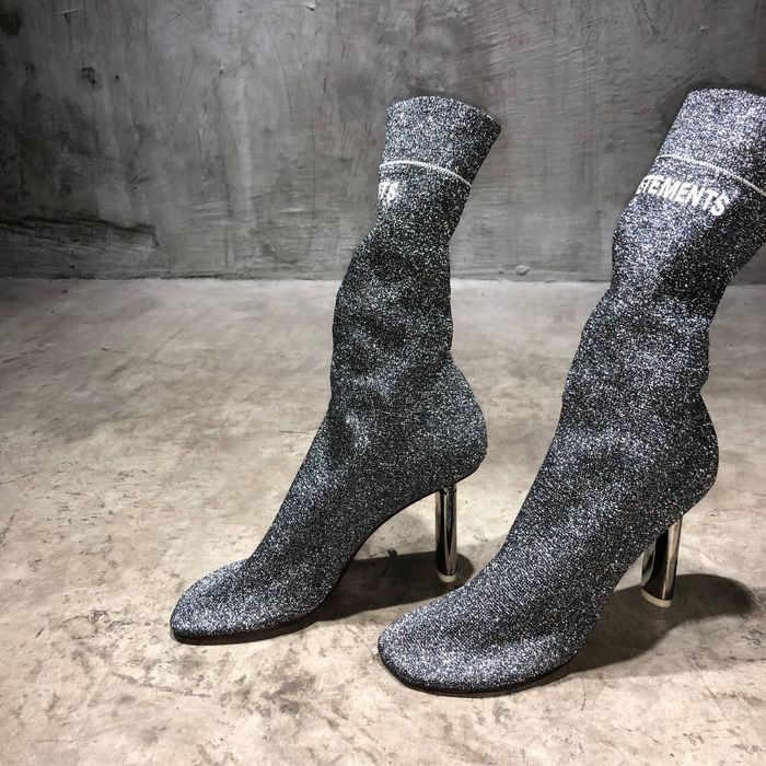 Vetements Vetements Lighter Heel Glittery reflective Sock boots