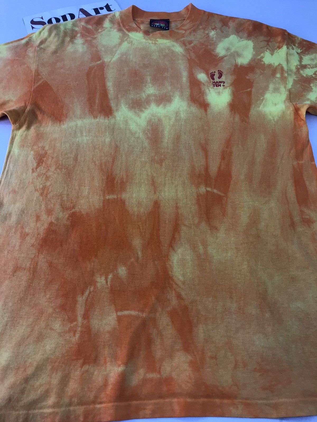 Hang Ten × Liquid Blue × Vintage Vintage Hang Ten Big Logo Beck Tye Dye Tee Size US L / EU 52-54 / 3 - 3 Thumbnail