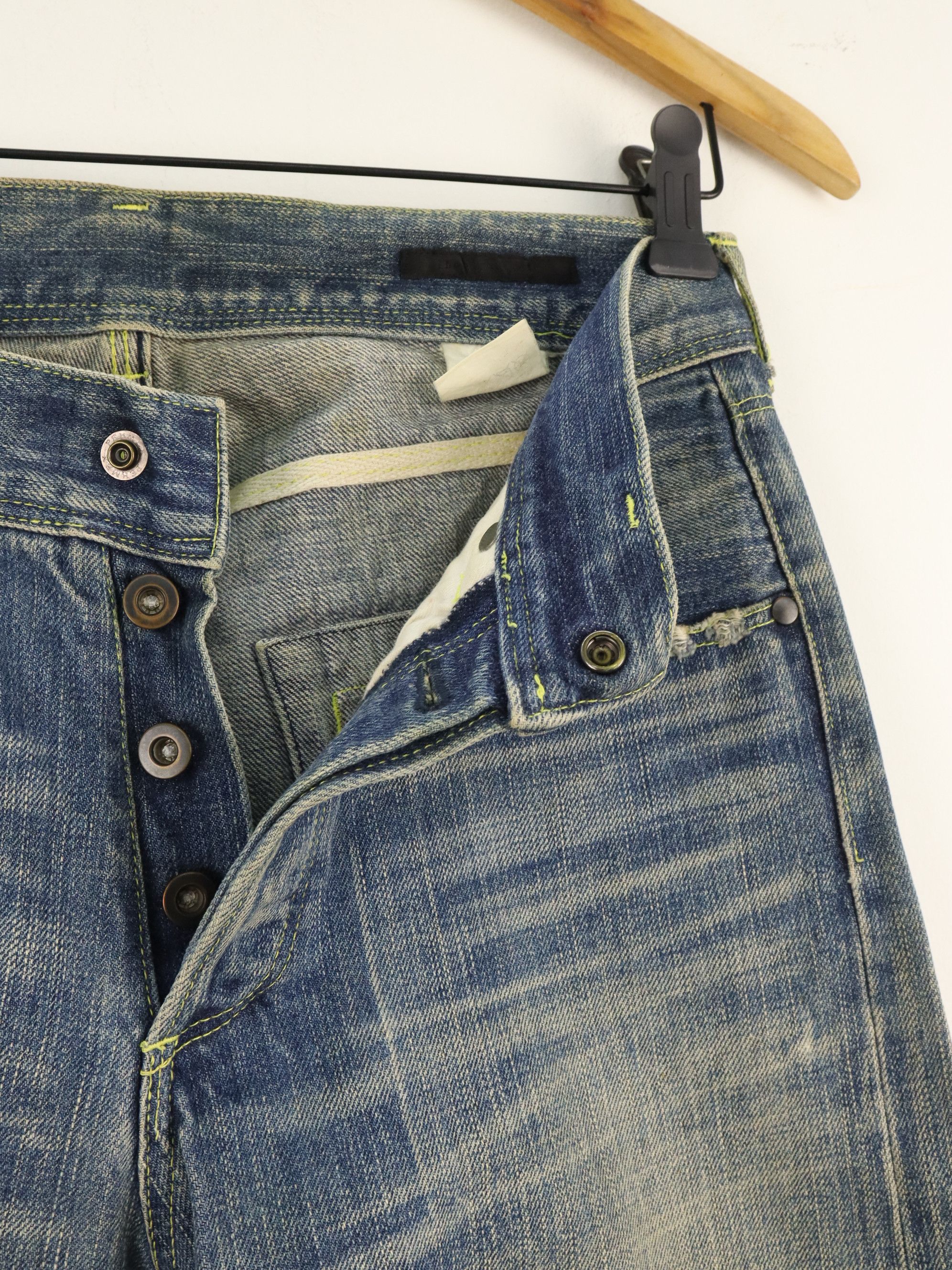The Viridi-anne Selvedge Clawmark Effects Seasoned Denim Jean Pant Size US 29 - 10 Thumbnail