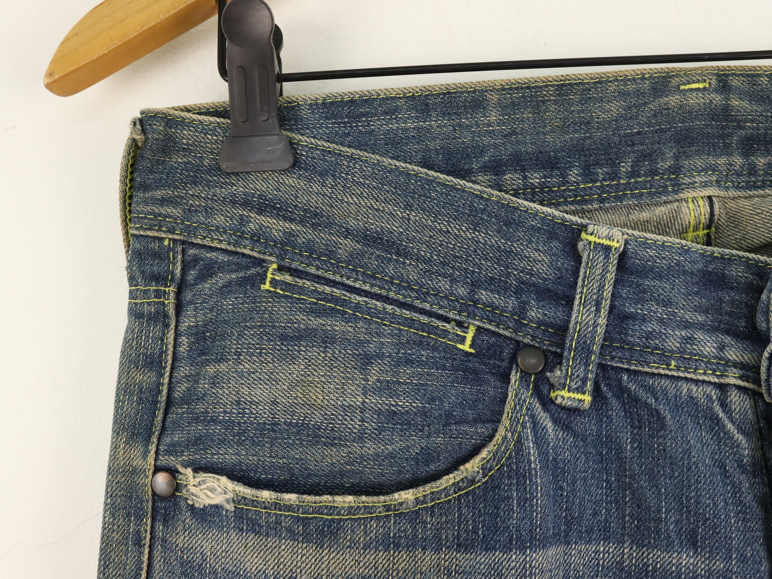The Viridi-anne Selvedge Clawmark Effects Seasoned Denim Jean Pant Size US 29 - 7 Thumbnail
