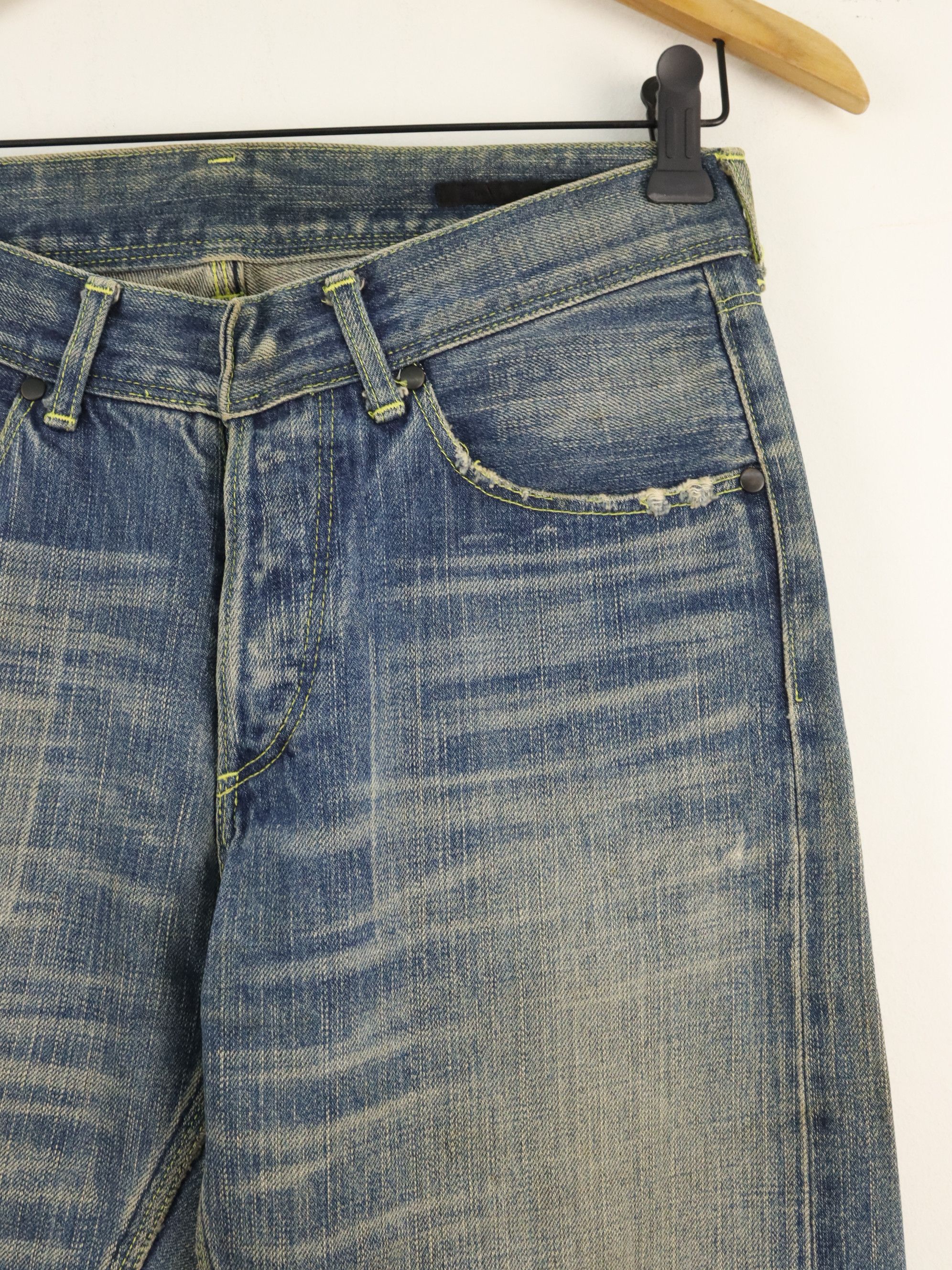 The Viridi-anne Selvedge Clawmark Effects Seasoned Denim Jean Pant Size US 29 - 5 Thumbnail