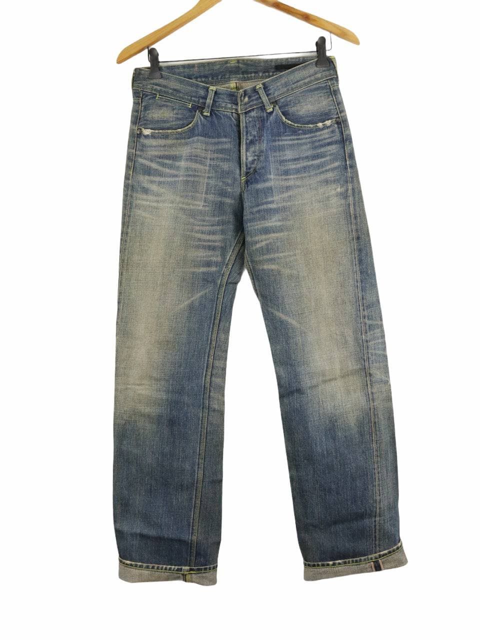 The Viridi-anne Selvedge Clawmark Effects Seasoned Denim Jean Pant Size US 29 - 1 Thumbnail