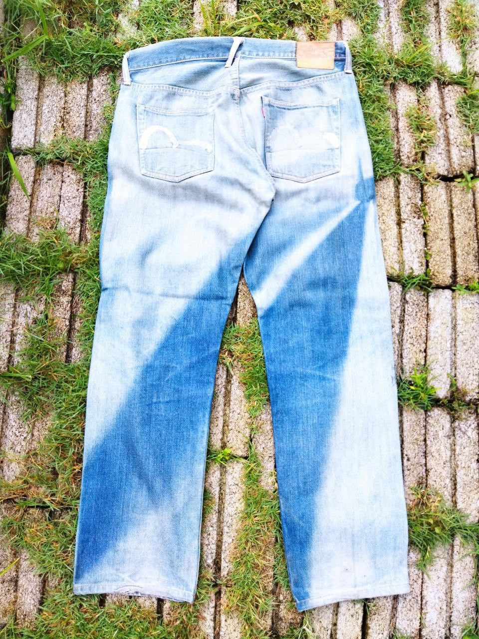 image of Distressed Denim x Evisu Vintage Evisu Japan By Yamane Distressed Jeans in Blue Distressed (Size 36