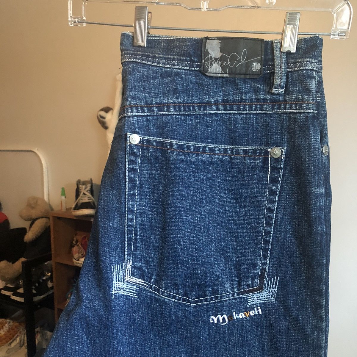 Makaveli Vintage 90s Makaveli Tupac 2Pac Baggy Rap Denim Jeans 38x34 Size US 38 / EU 54 - 3 Thumbnail