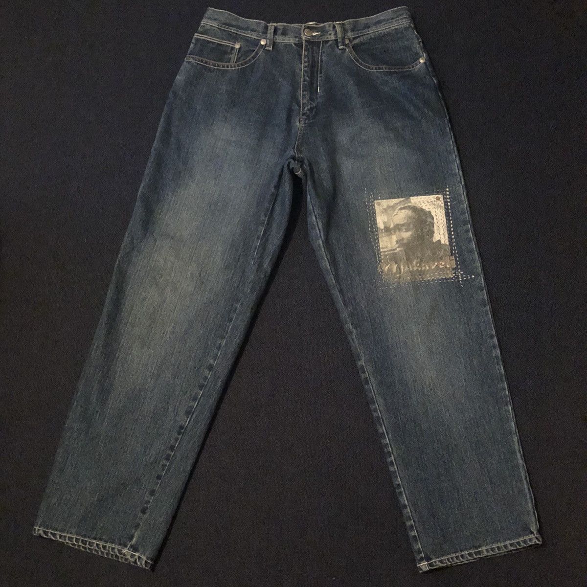 Makaveli Vintage 90s Makaveli Tupac 2Pac Baggy Rap Denim Jeans 38x34 Size US 38 / EU 54 - 1 Thumbnail