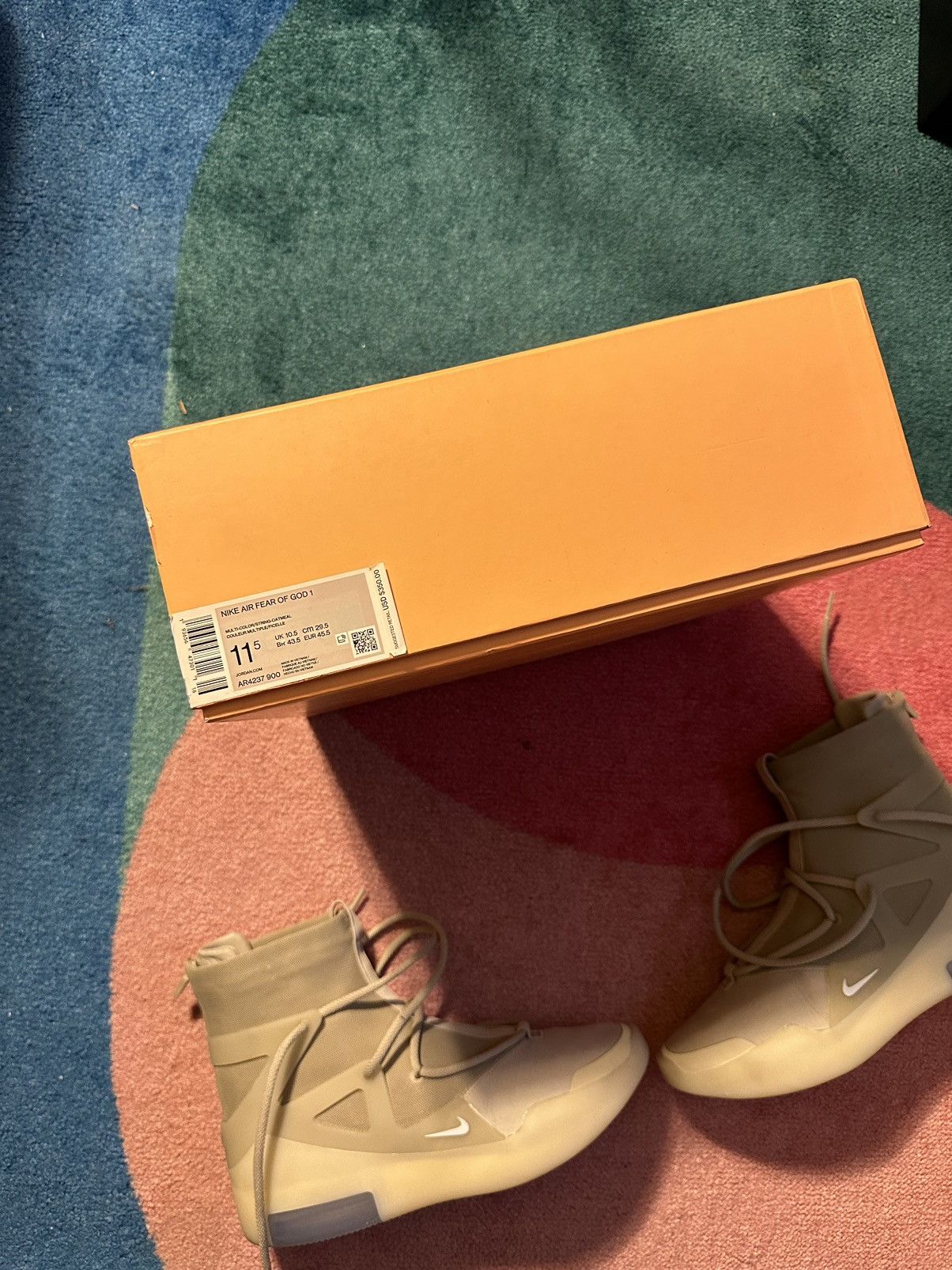 Fear of God × Nike Nike Air Fear of God 1 Oatmeal Size US 11.5 / EU 44-45 - 7 Thumbnail