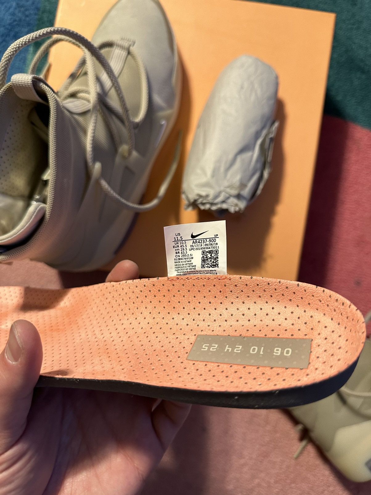 Fear of God × Nike Nike Air Fear of God 1 Oatmeal Size US 11.5 / EU 44-45 - 6 Thumbnail