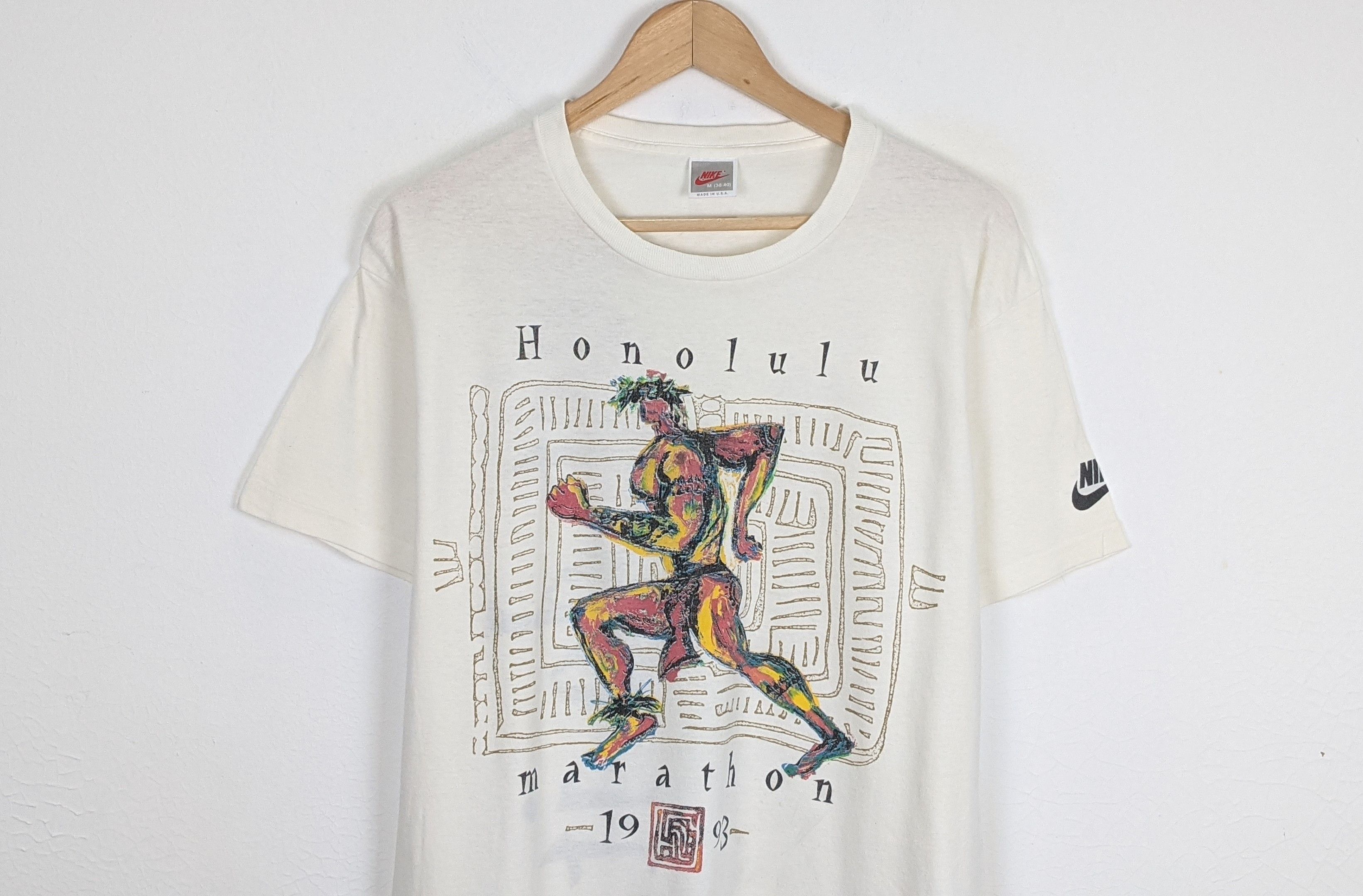 Nike × Vintage Vintage 90s Nike Honololu Marathon 1993 Finisher shirt Size US M / EU 48-50 / 2 - 3 Thumbnail