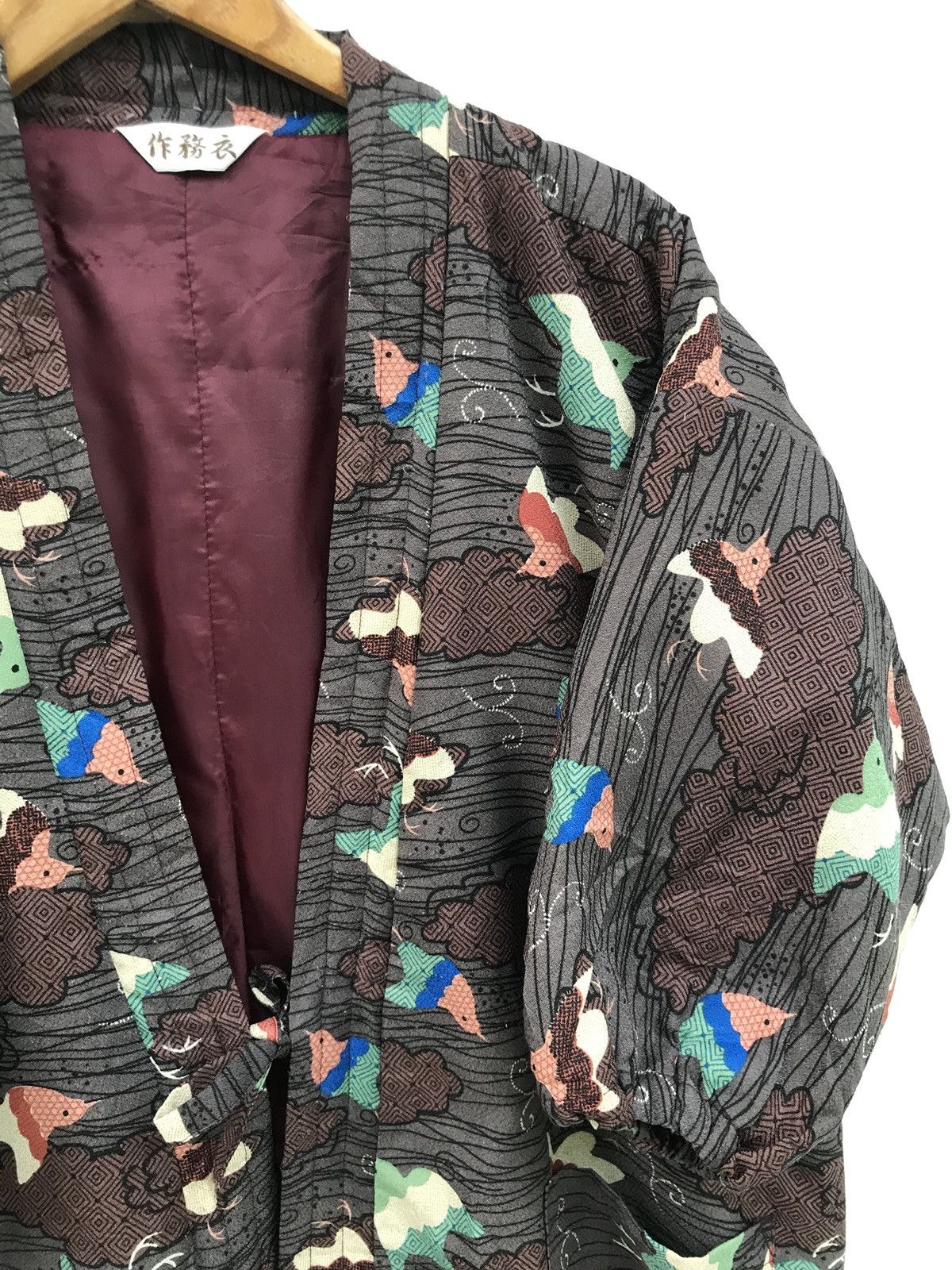 Japanese Brand × Vintage Vintage Japanese Kimono Sanjuro Over Print Quilted Jacket Size US M / EU 48-50 / 2 - 4 Thumbnail