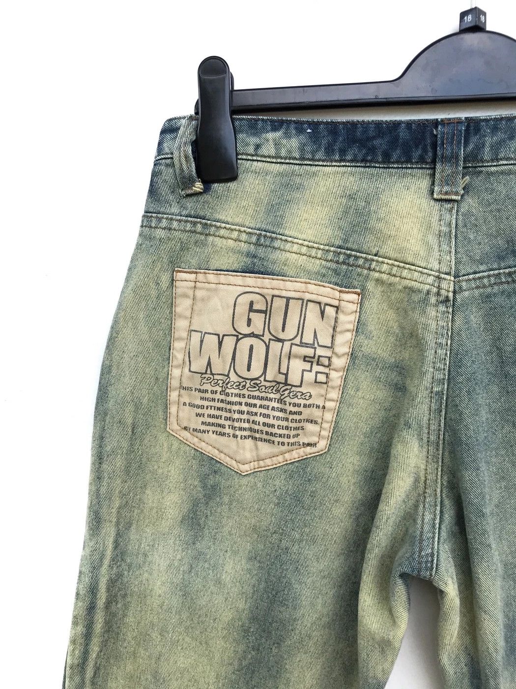 Japanese Brand Japanese Brand Gun Wolf Patchwork Distressed Kapital Style Size US 29 - 6 Thumbnail