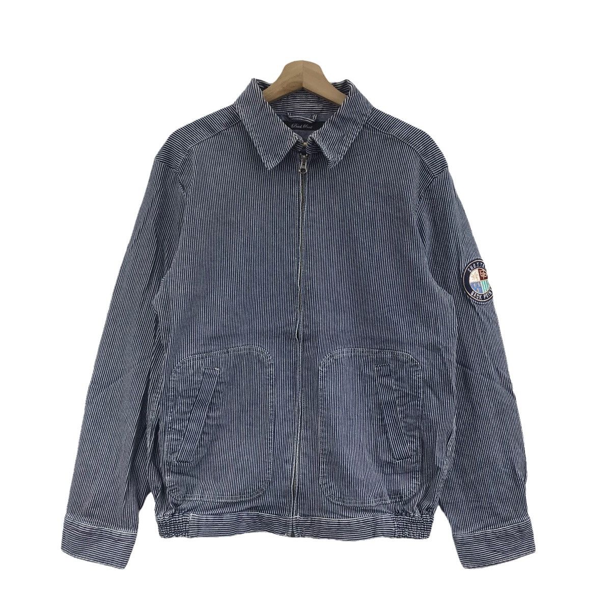 Japanese Brand BACK POINT Japanese Brand Stripes Hickory Jeans Denim Jacket Size US L / EU 52-54 / 3 - 1 Thumbnail
