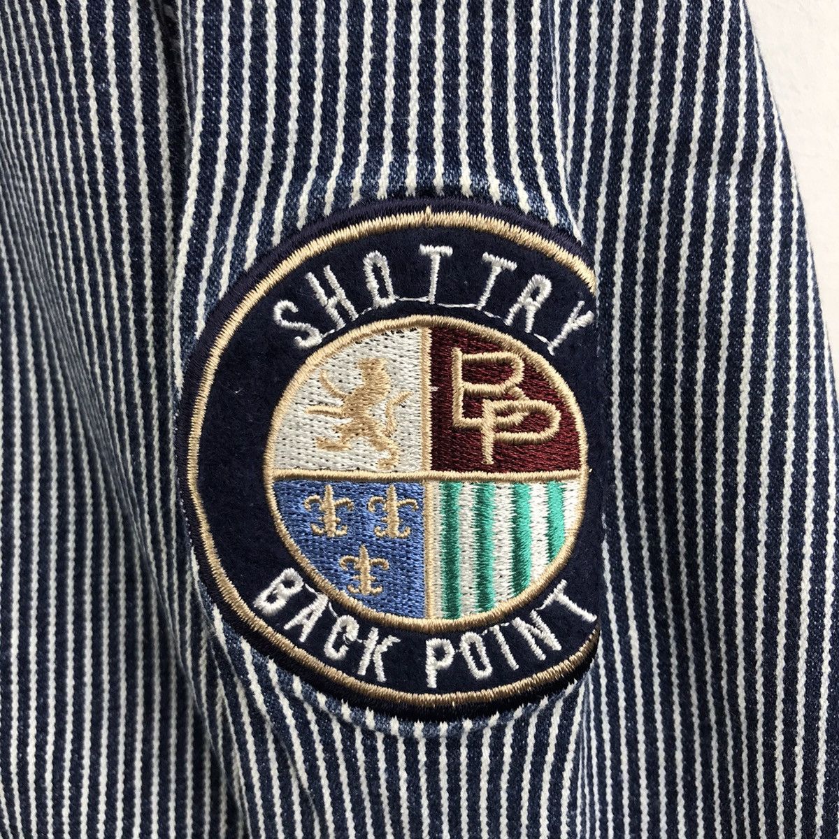 Japanese Brand BACK POINT Japanese Brand Stripes Hickory Jeans Denim Jacket Size US L / EU 52-54 / 3 - 3 Thumbnail