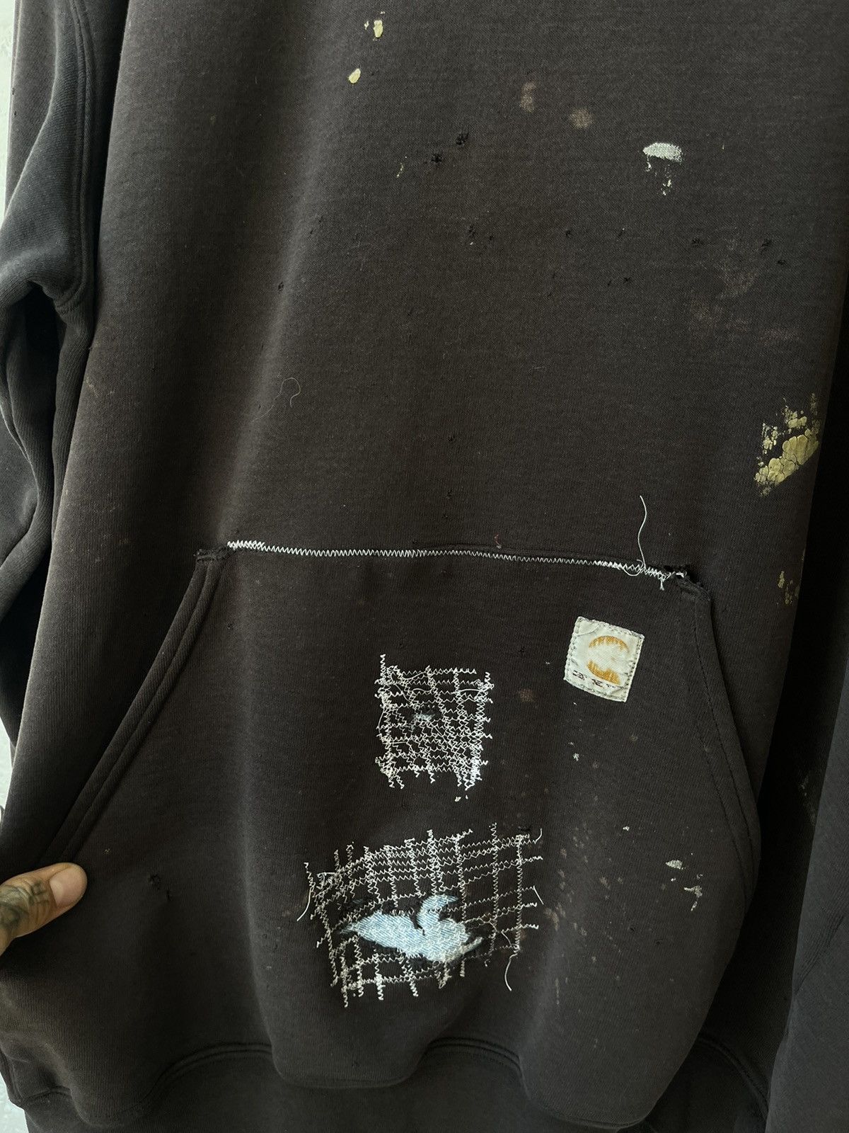 Carhartt × Vintage Vintage THRASHED Custom Carhartt PATCH WORK Hoodie XL XXL Size US XL / EU 56 / 4 - 6 Thumbnail
