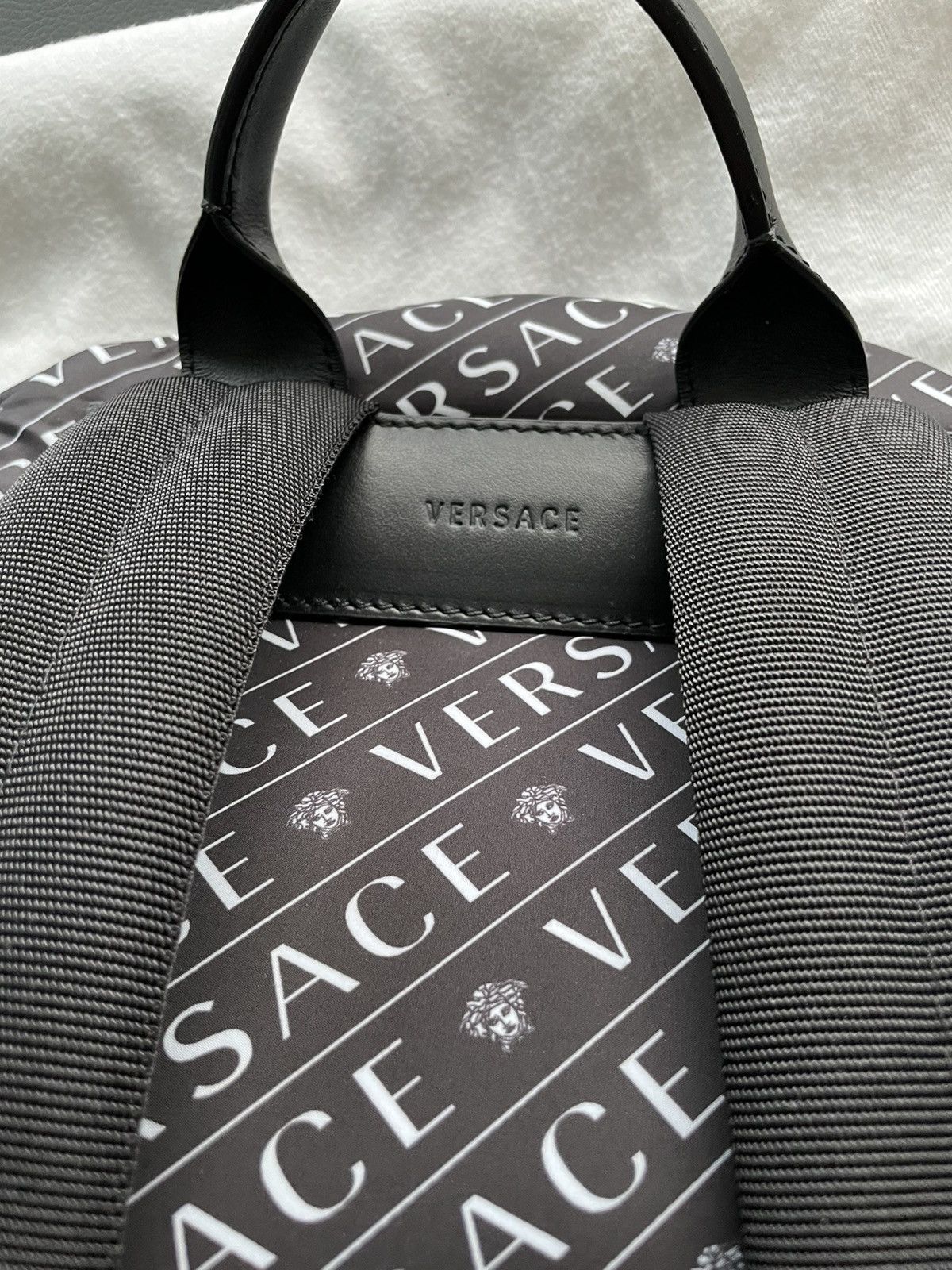 Versace Rare Super Runway Brand New Iconic Monogram Logo Backpack Size ONE SIZE - 11 Thumbnail